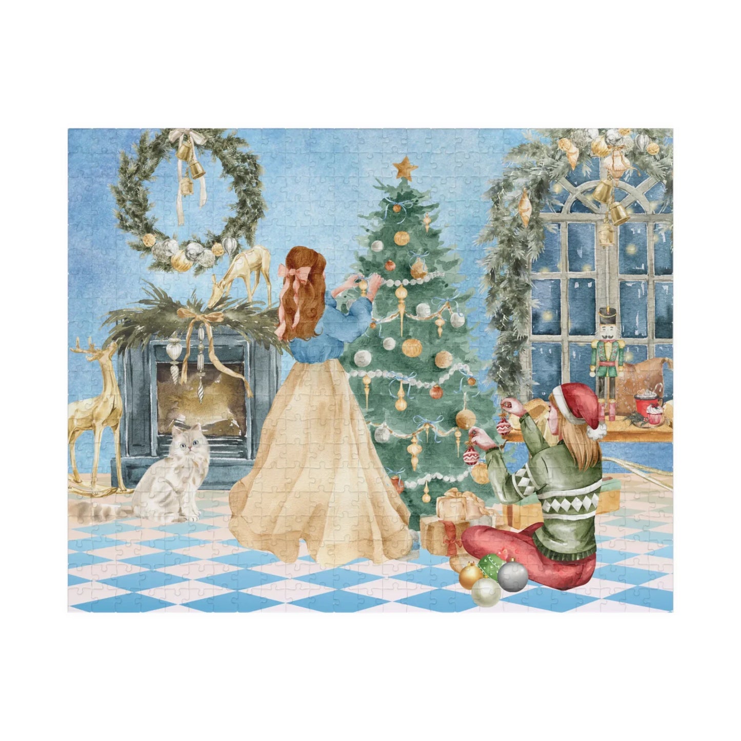 Christmas Morning Family Puzzle — Holiday Scene Jigsaw (110/252/520/1014 pcs) - The Dreamer's Bookshop.