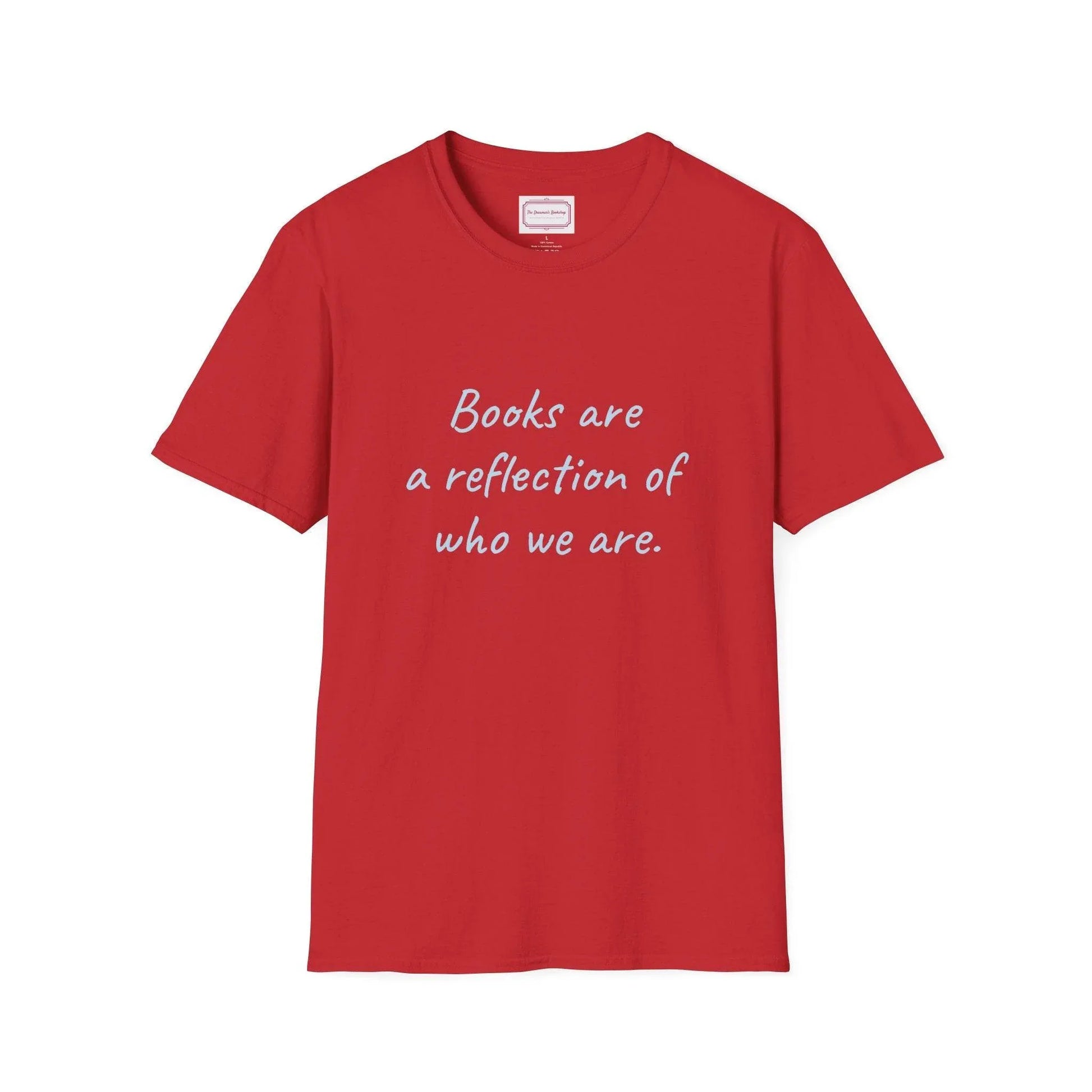 Books Are Reflection Unisex Softstyle T-Shirt - Literary Quote Tee - The Dreamer's Bookshop.