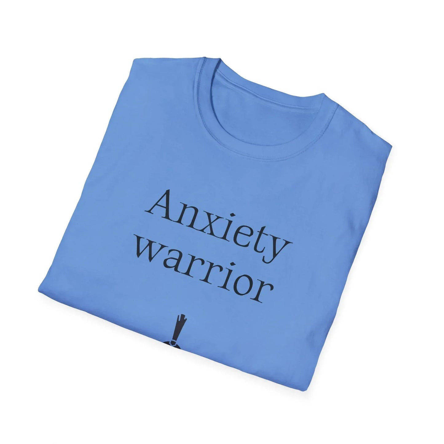 Anxiety Warrior Unisex Softstyle T-Shirt - Empowering Battle Against Mental Health - The Dreamer's Bookshop.
