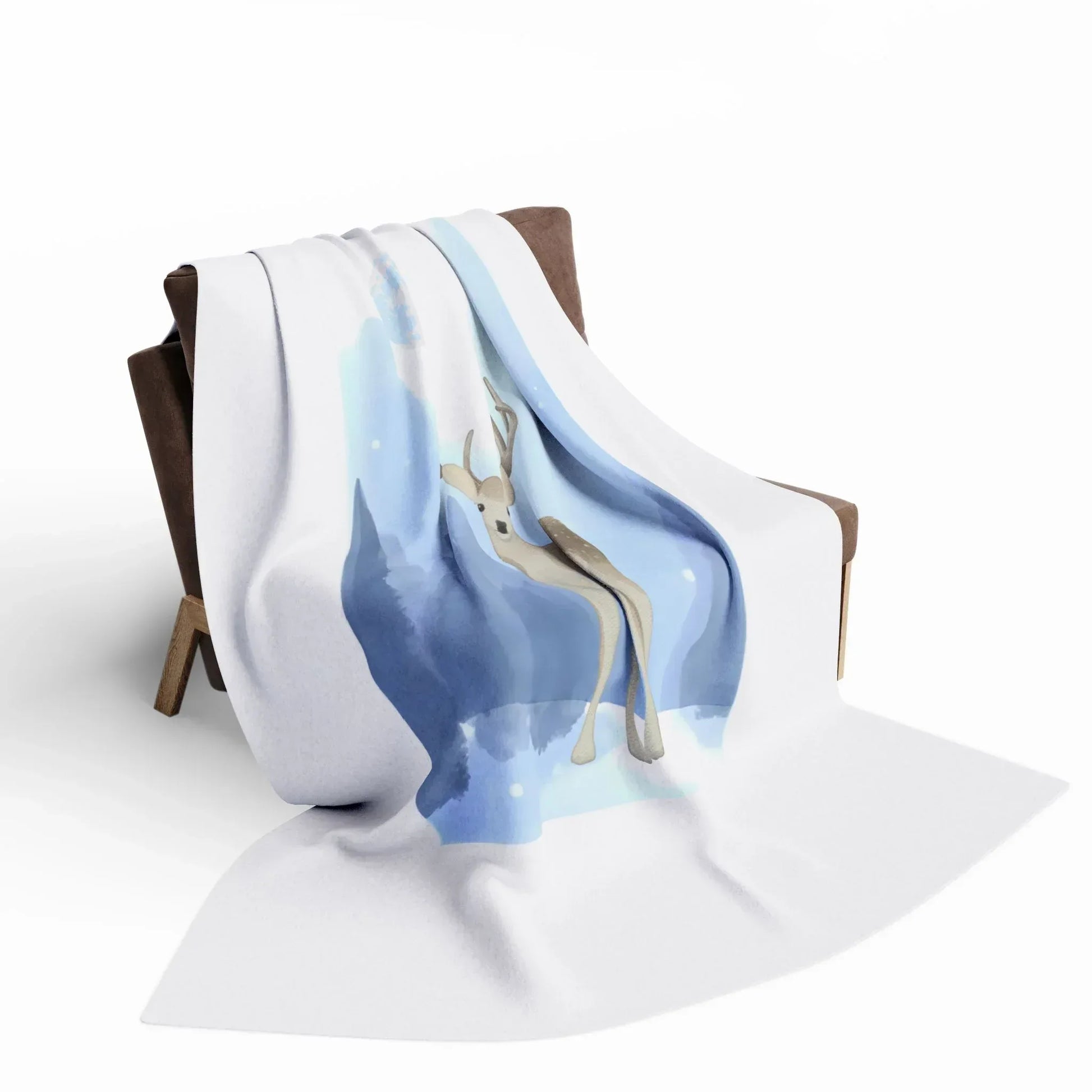 Cozy Arctic Fleece Blanket - Winter Deer Design - The Dreamer's Bookshop.