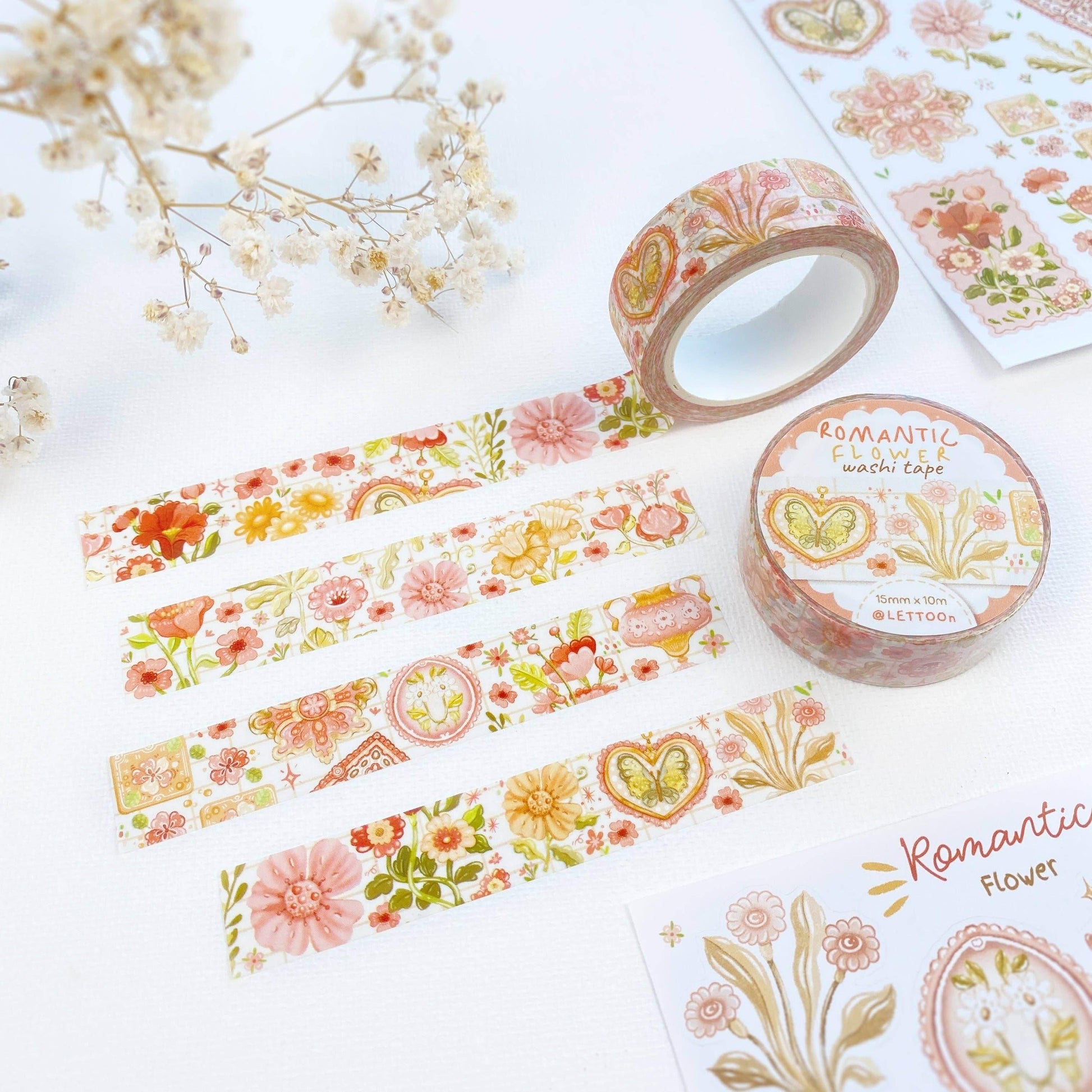 LETTOOn - Washi-tape - Romantische bloem - The Dreamer's Bookshop.