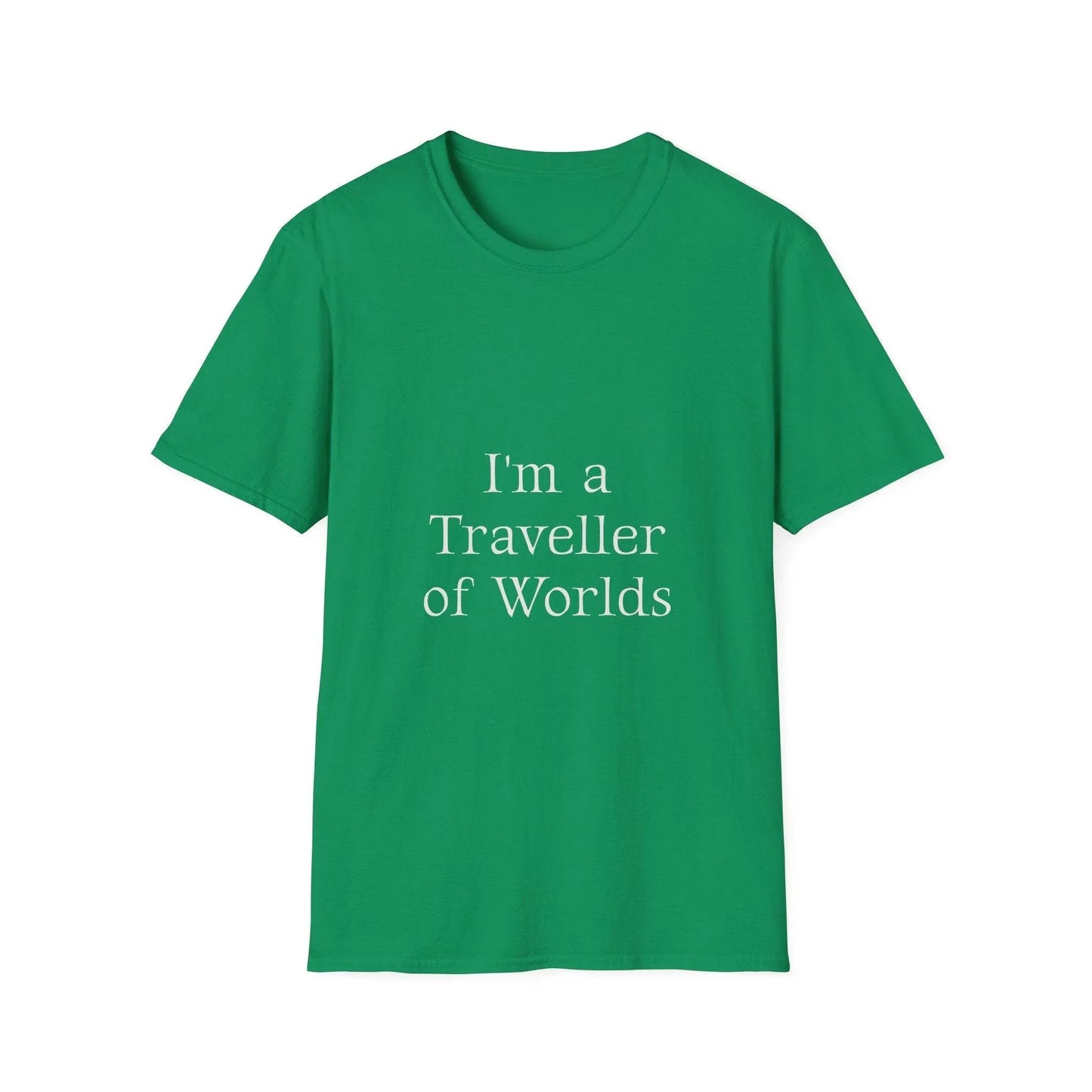 Unisex Softstyle T-Shirt - 'I'm a Traveller of Worlds' & 'Books Take Me Places Far & Beyond' - The Dreamer's Bookshop.