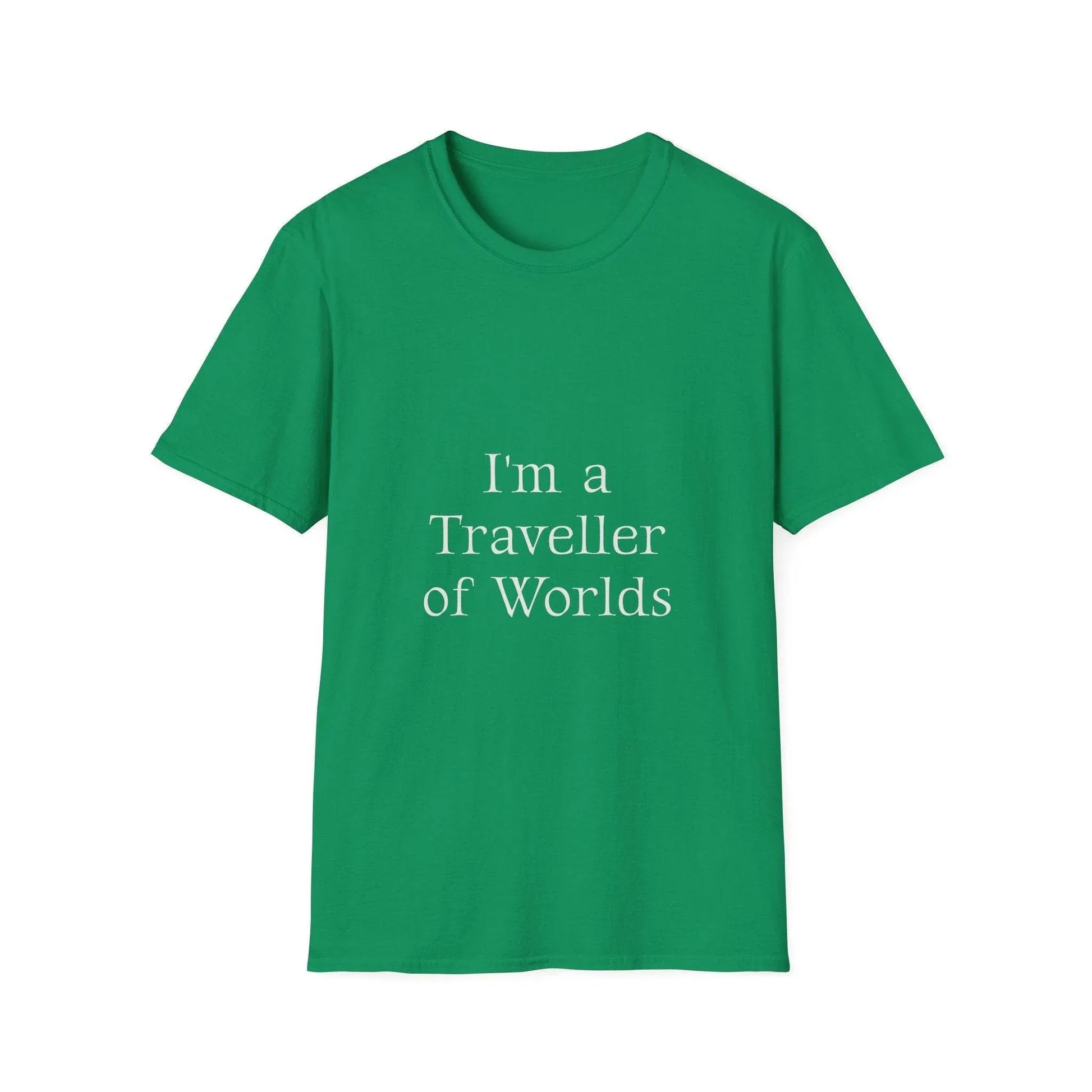 Unisex Softstyle T-Shirt - 'I'm a Traveller of Worlds' & 'Books Take Me Places Far & Beyond' - The Dreamer's Bookshop.