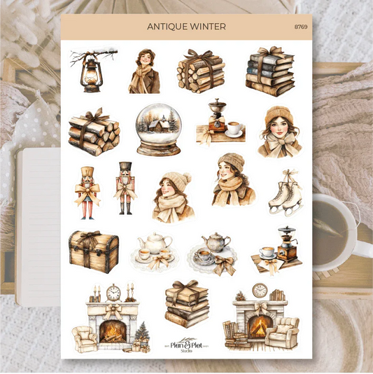 Plan & Plot Studio - Antieke winter | Stickers - The Dreamer's Bookshop.