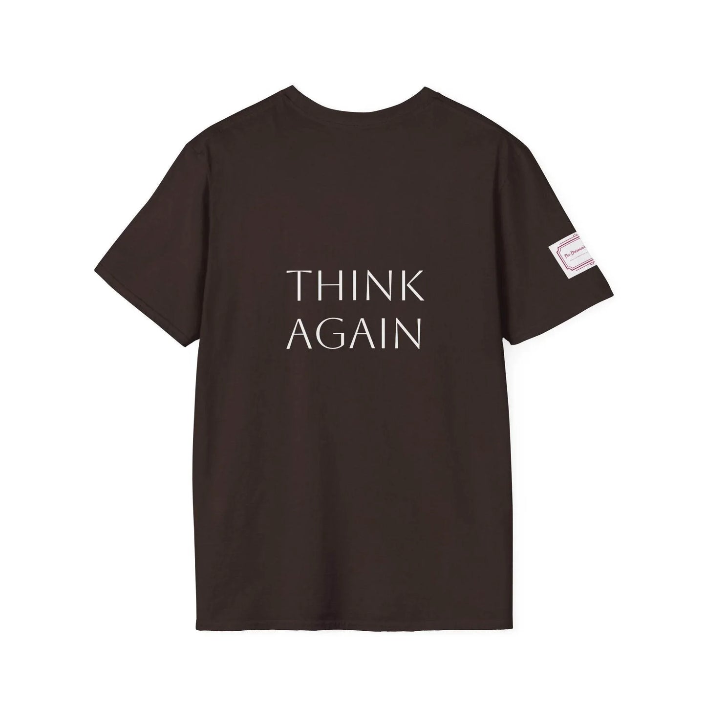 Inspirational Unisex Softstyle T-Shirt - 'Think Again' Motivational Design - The Dreamer's Bookshop.