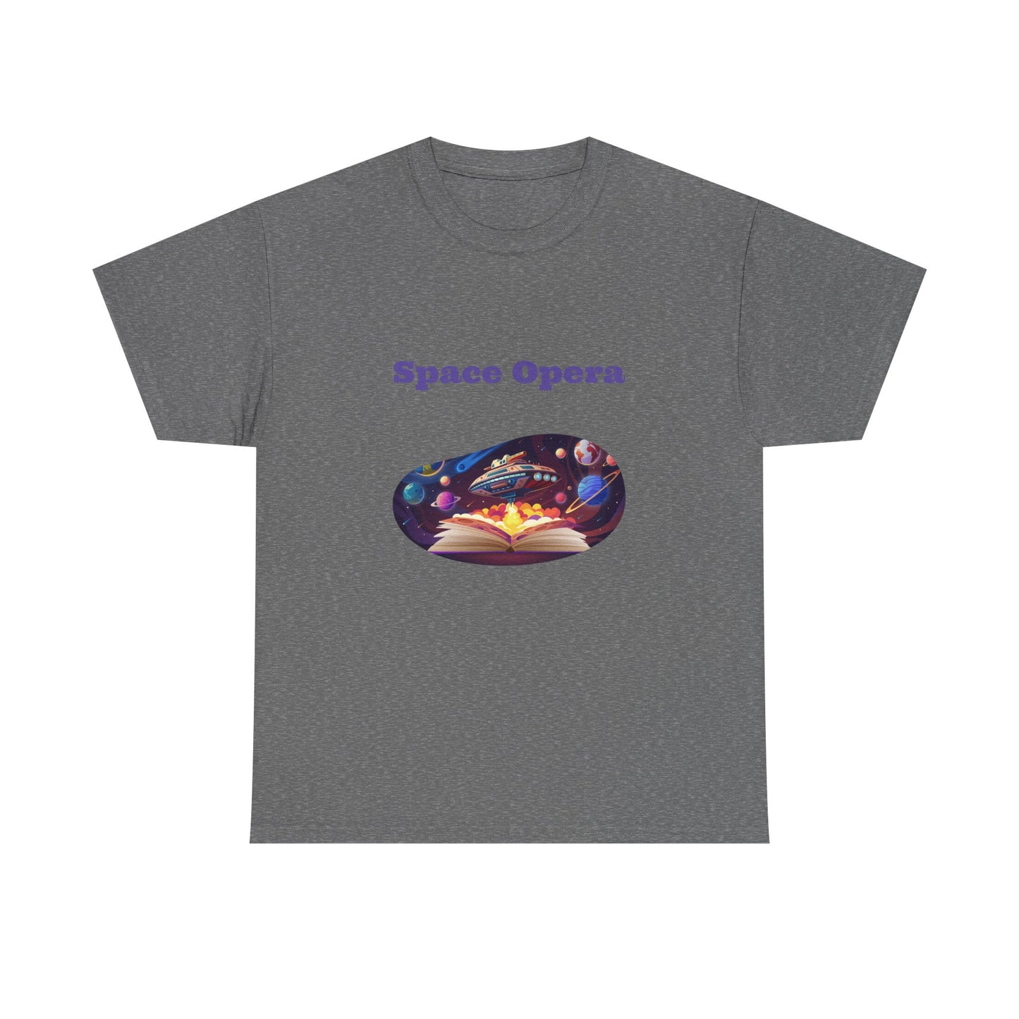 Space Opera -  Graphic Tee - Unisex Heavy Cotton T-Shirt Sci-Fi Books
