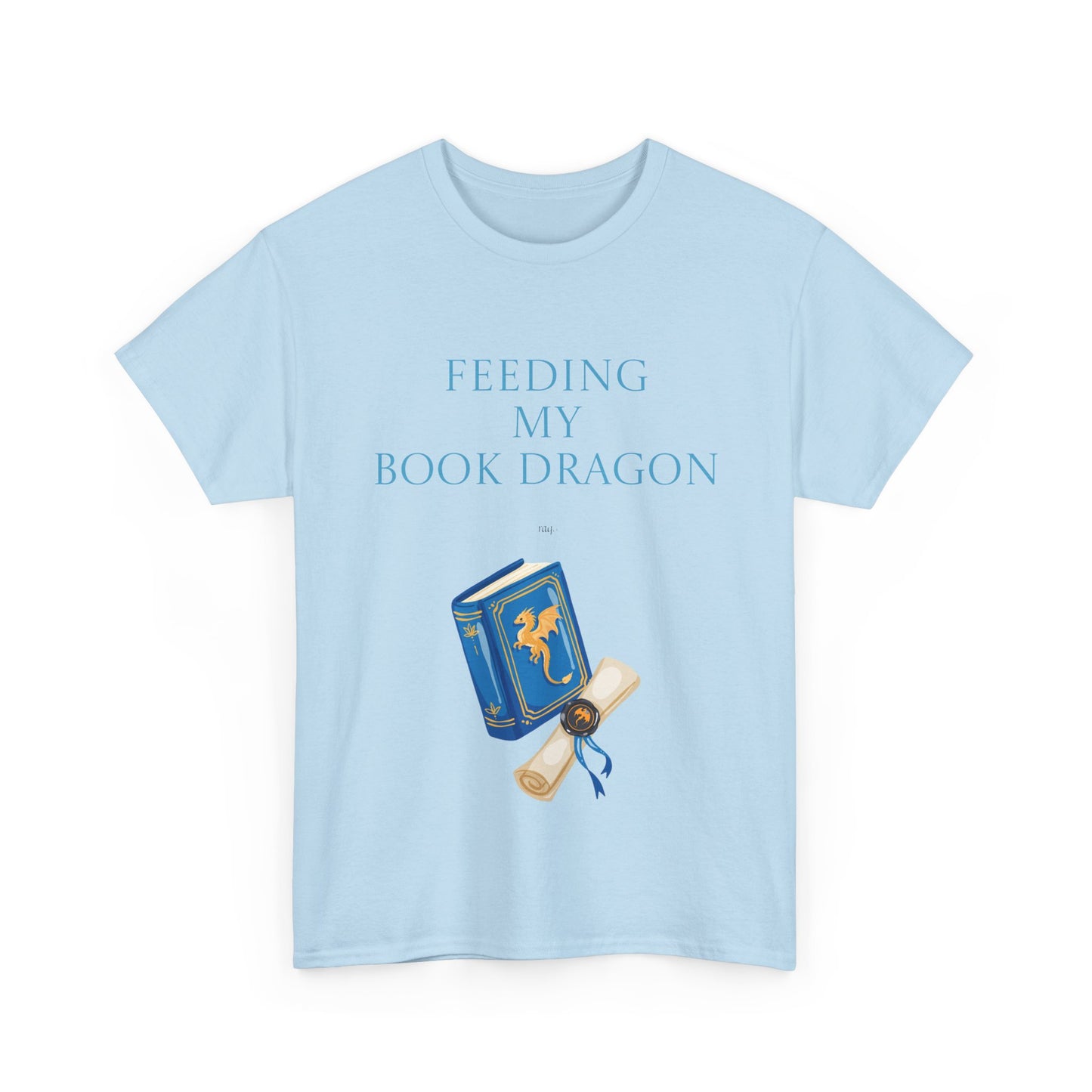 Book Dragon Unisex Heavy Cotton Tee - Creative Writer's Apparel
