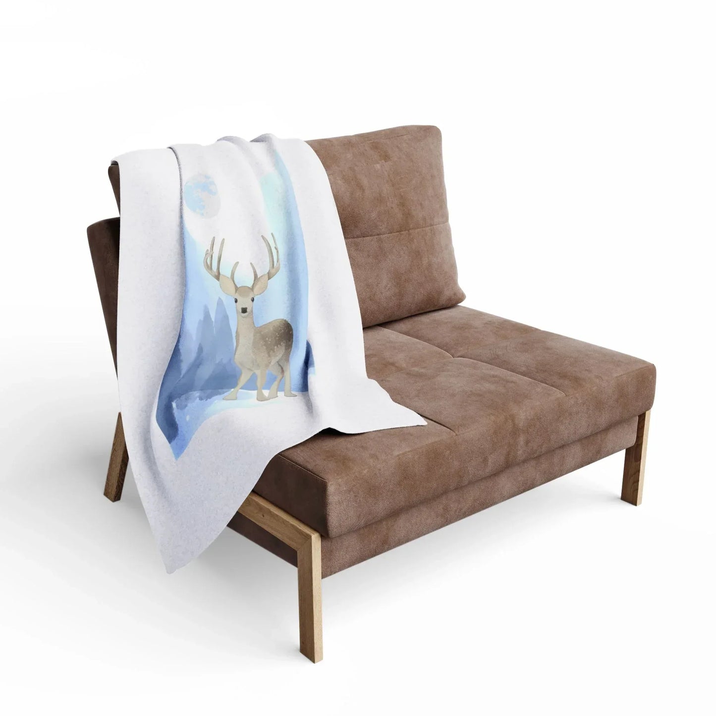 Cozy Arctic Fleece Blanket - Winter Deer Design - The Dreamer's Bookshop.