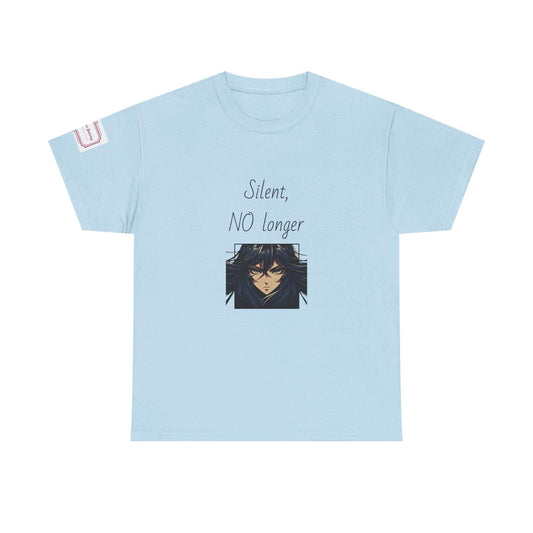 Silent, NO longer - Inspirational Unisex Heavy Cotton Tee - The Dreamer's Bookshop.