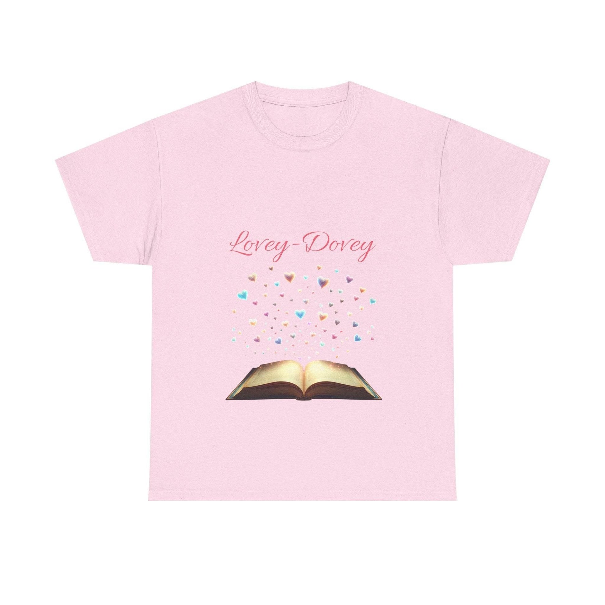 Lovey - Dovey - Unisex Heavy Cotton Tee - Sweet Romance - The Dreamer's Bookshop.