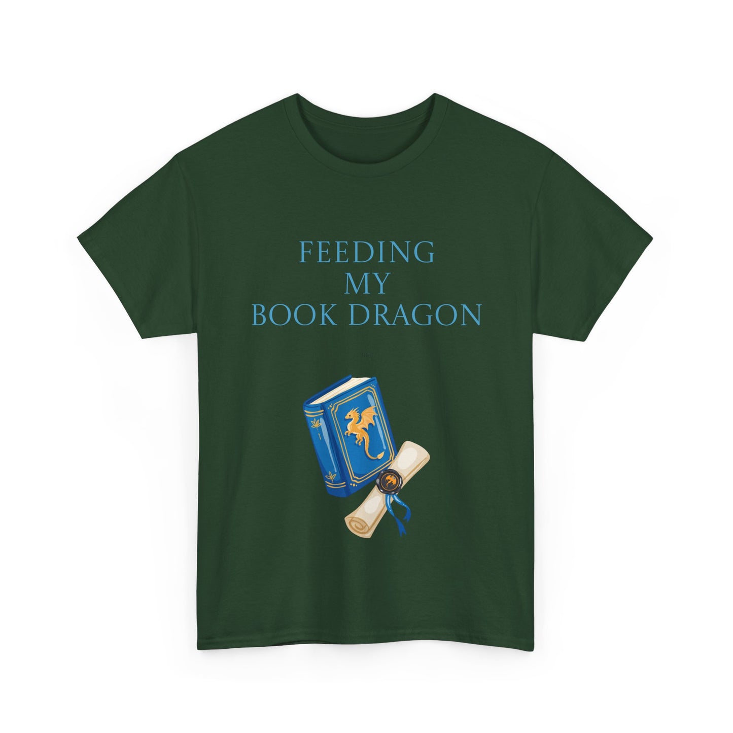 Book Dragon Unisex Heavy Cotton Tee - Creative Writer's Apparel