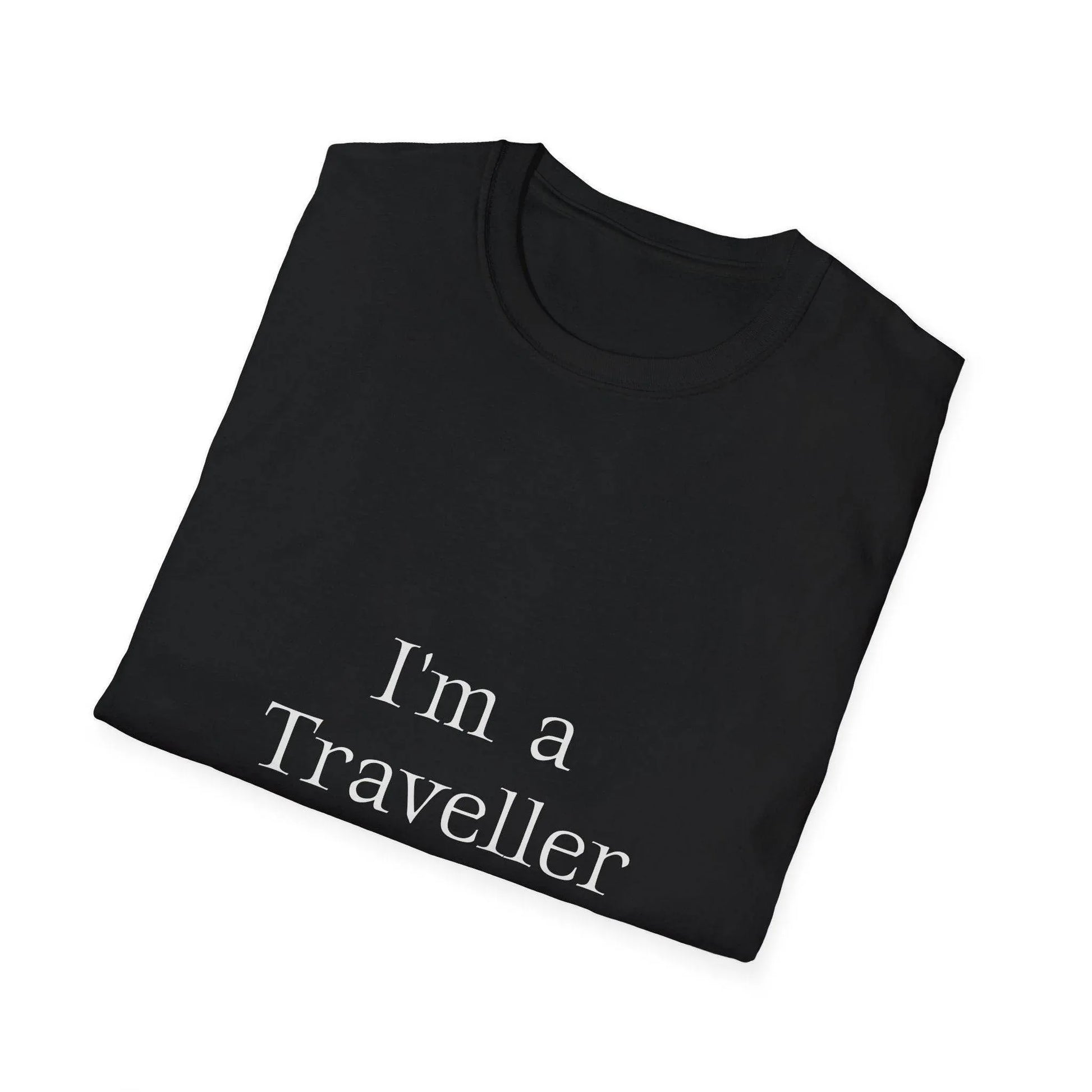 Unisex Softstyle T-Shirt - 'I'm a Traveller of Worlds' & 'Books Take Me Places Far & Beyond' - The Dreamer's Bookshop.