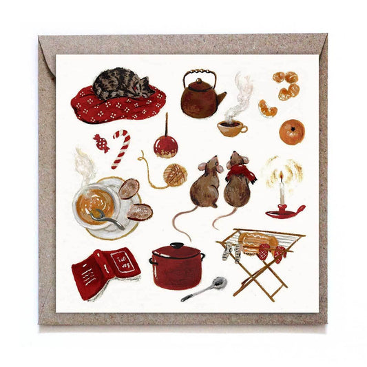 studiosatsch - Vakantie | Kerstkaart Cozy Winter House - The Dreamer's Bookshop.