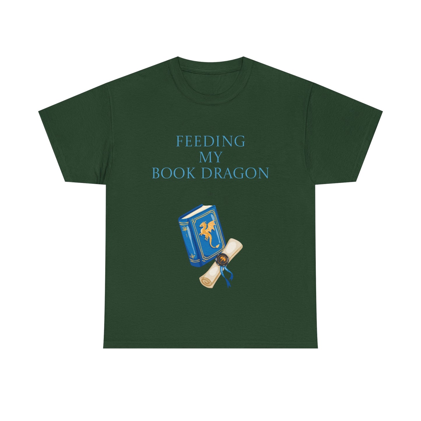 Book Dragon Unisex Heavy Cotton Tee - Creative Writer's Apparel