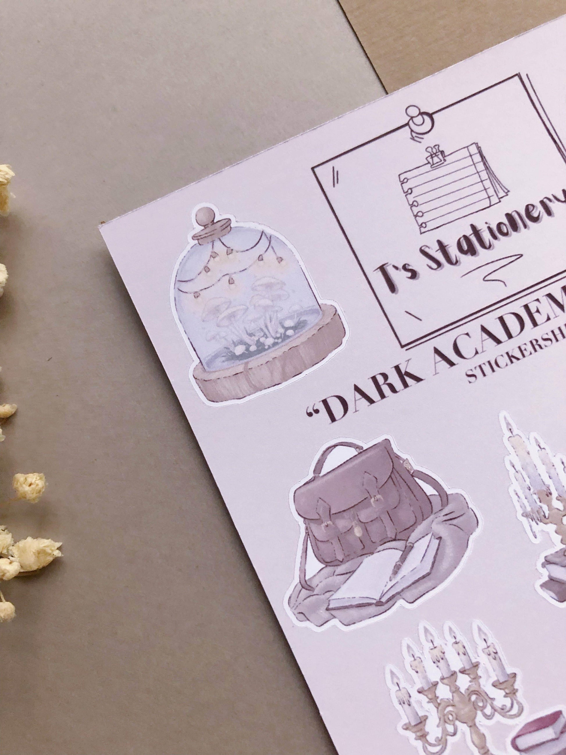 T's Stationery - Stickervel „Dark Academia Days” - The Dreamer's Bookshop.