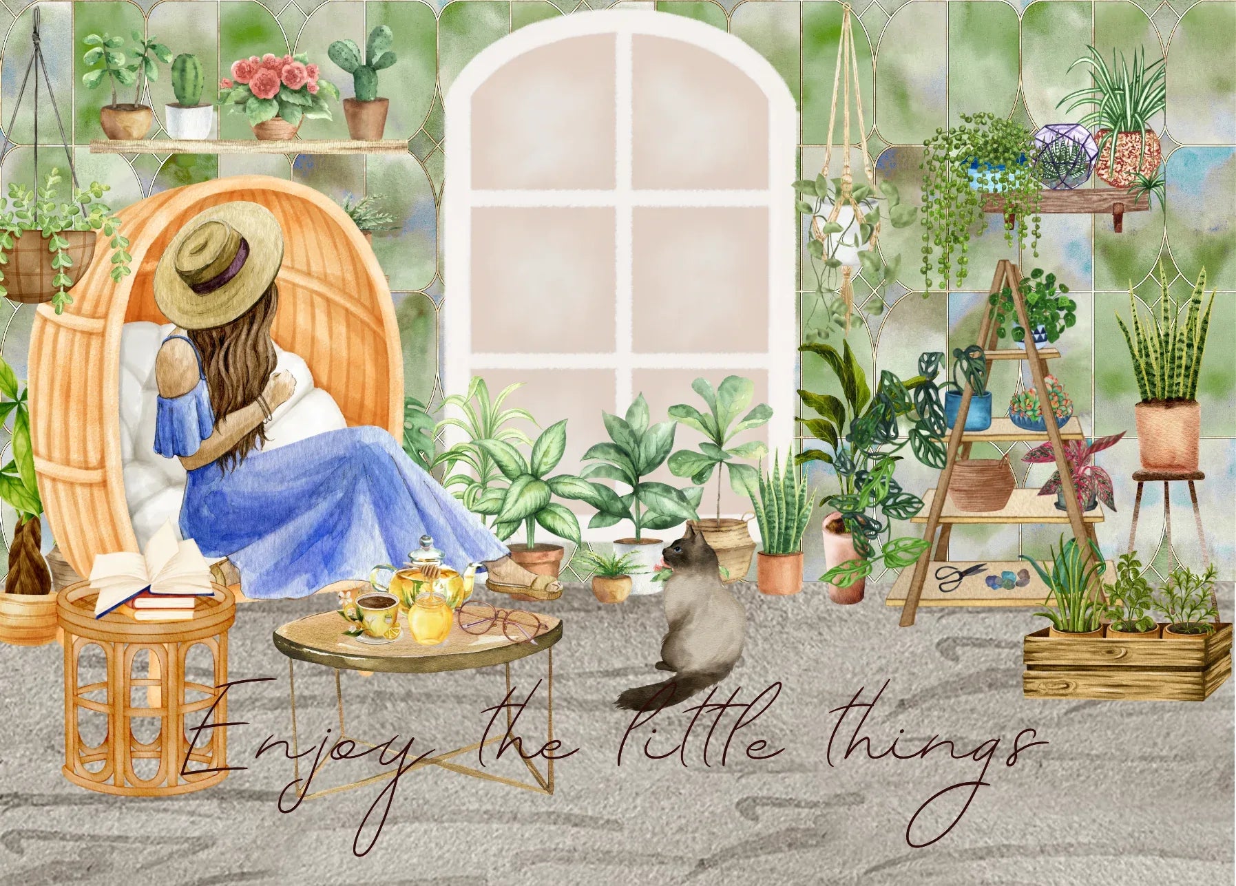 The Dreamer's Bookshop "Plant Lady" Enjoy Little Things Card - The Dreamer's Bookshop.