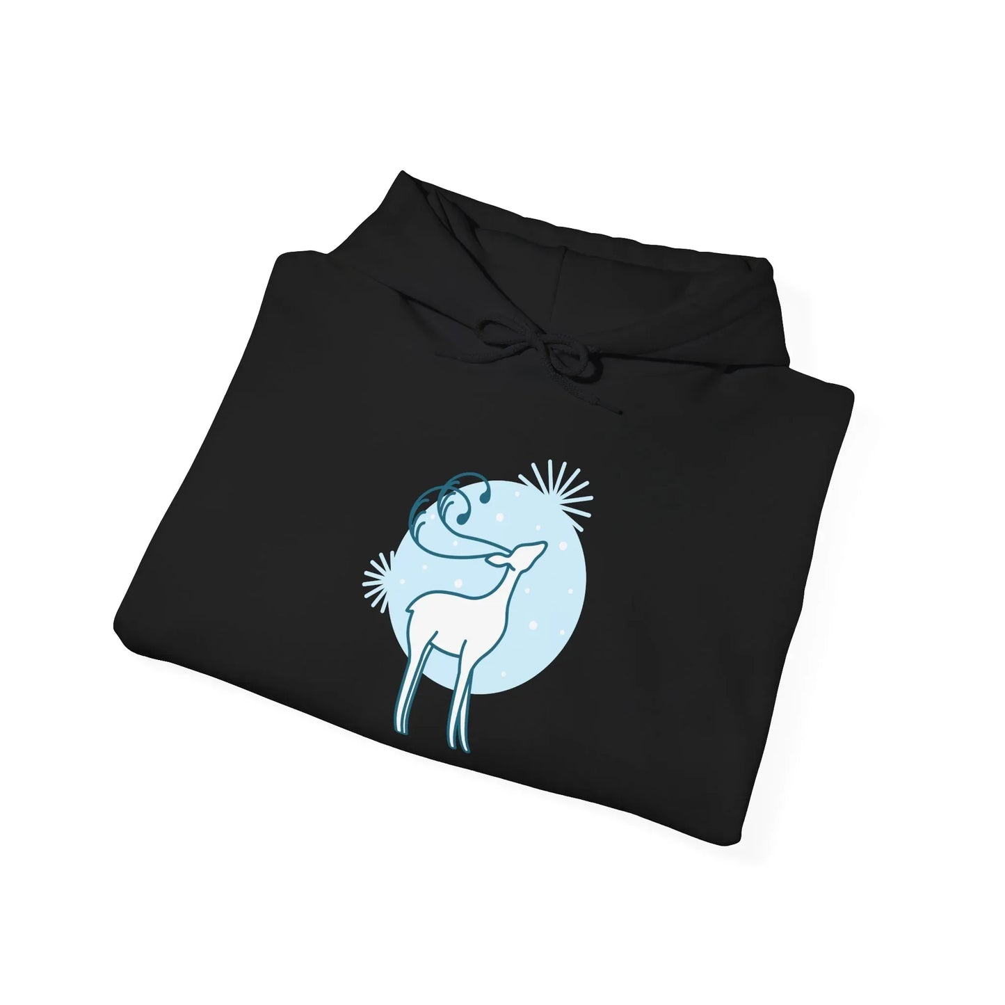 Christmas Deer Unisex Hooded Sweatshirt - Cozy Literary Apparel - The Dreamer's Bookshop.