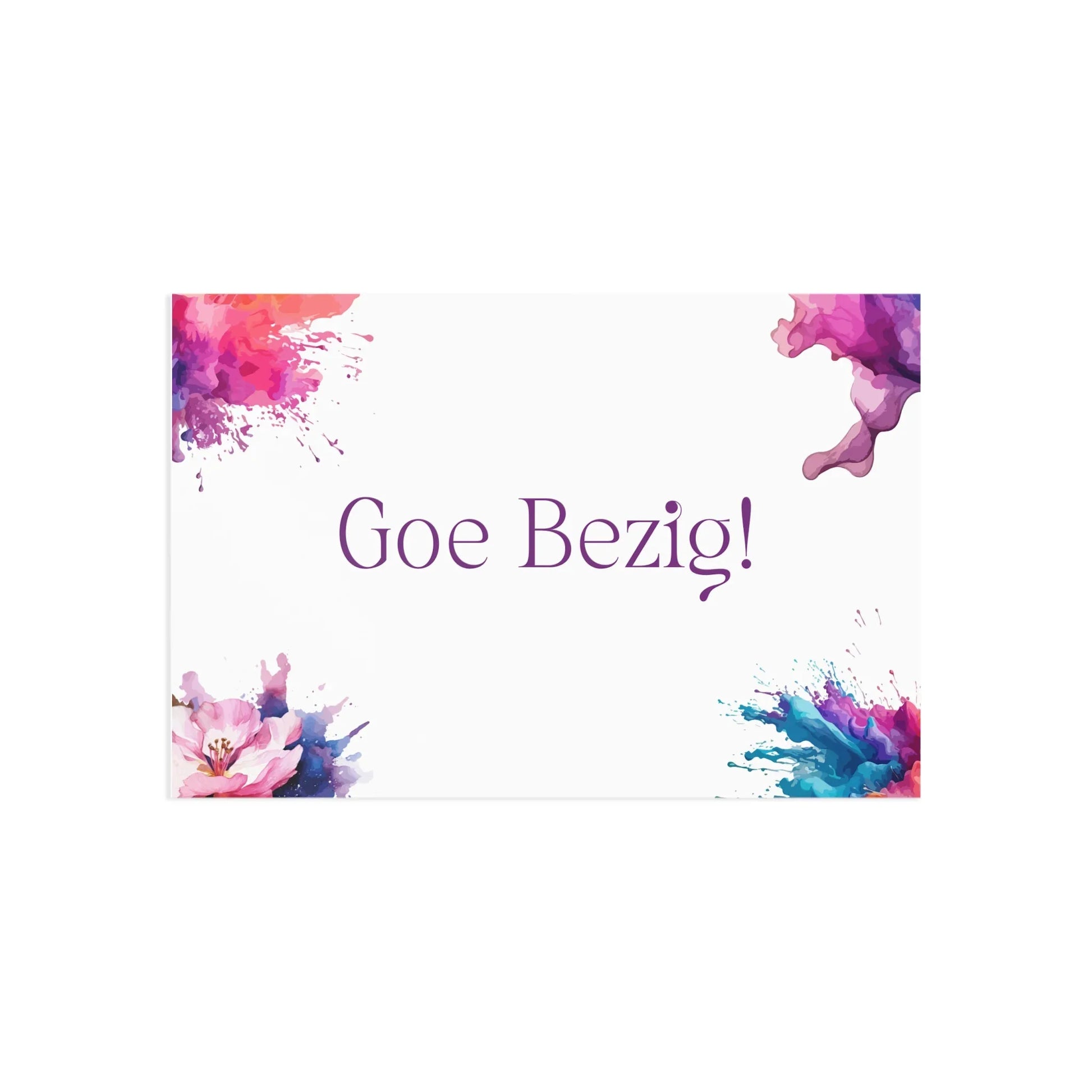 Watercolor Art Exclamation Card "Goe bezig" Joyful Print - The Dreamer's Bookshop.