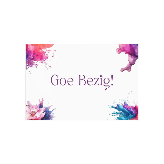 Watercolor Art Exclamation Card "Goe bezig" Joyful Print - The Dreamer's Bookshop.
