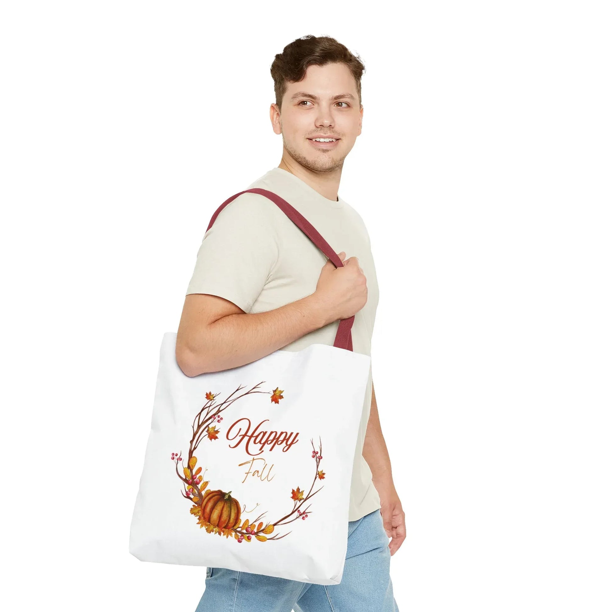 Happy Fall Tote Bag - Cozy Autumn Design - The Dreamer's Bookshop.