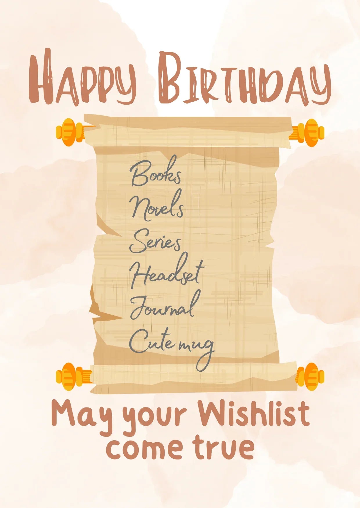 The Dreamer's Bookshop "Your Wishlist" Happy Birthday Card - The Dreamer's Bookshop.