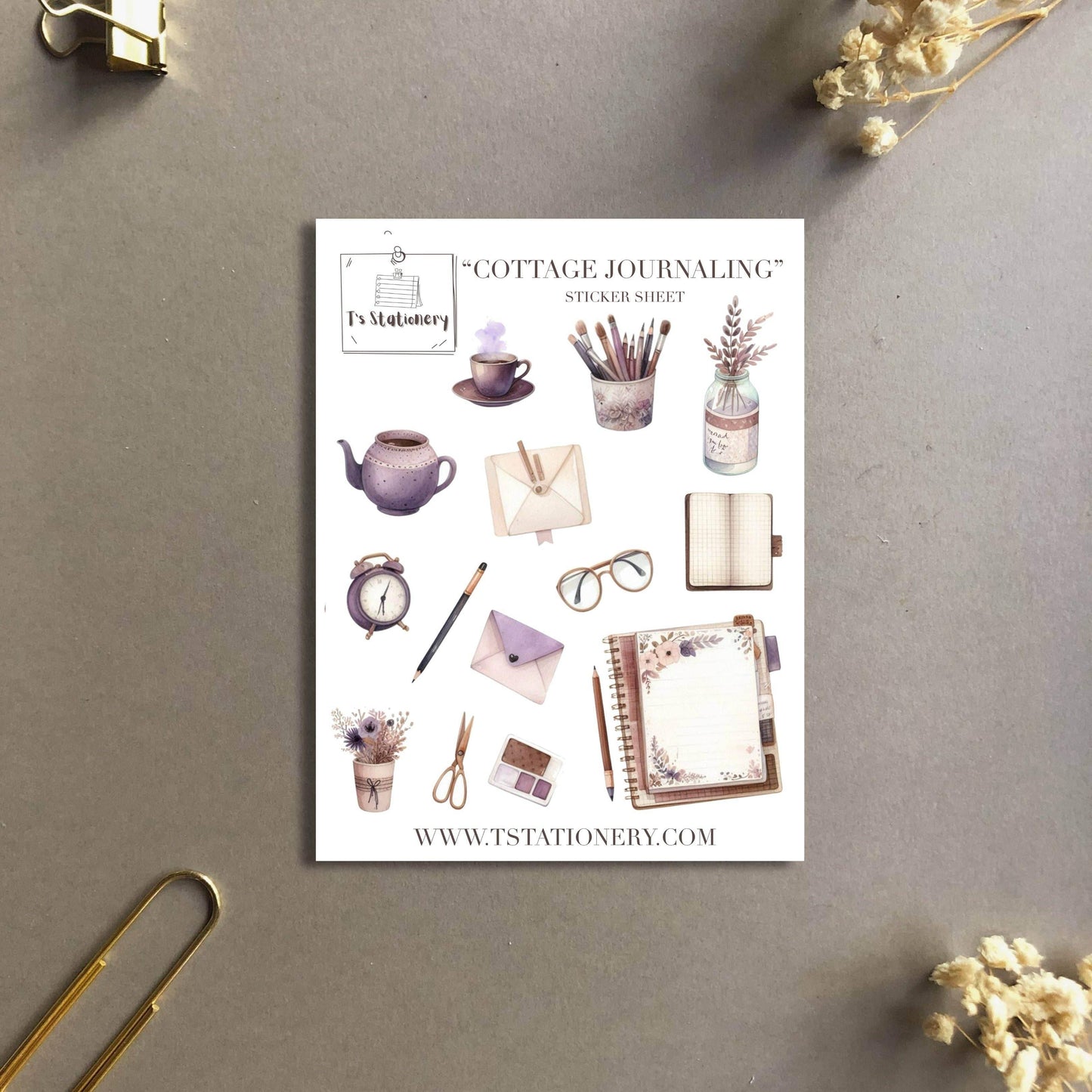 T's Stationery - Washi-stickervel „Cottage Journaling” - The Dreamer's Bookshop.
