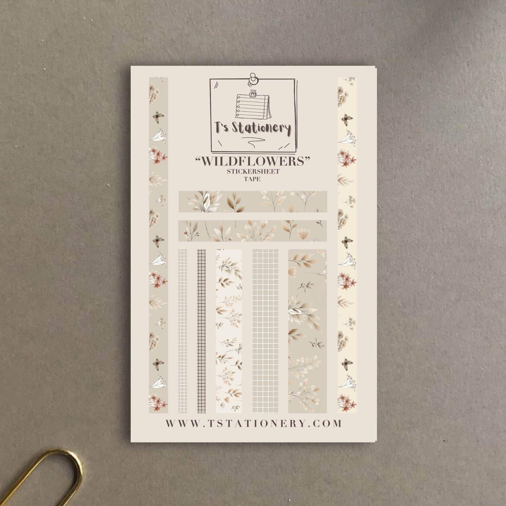 T's Stationery - Stickerveltape „Wildflower” Washi - The Dreamer's Bookshop.