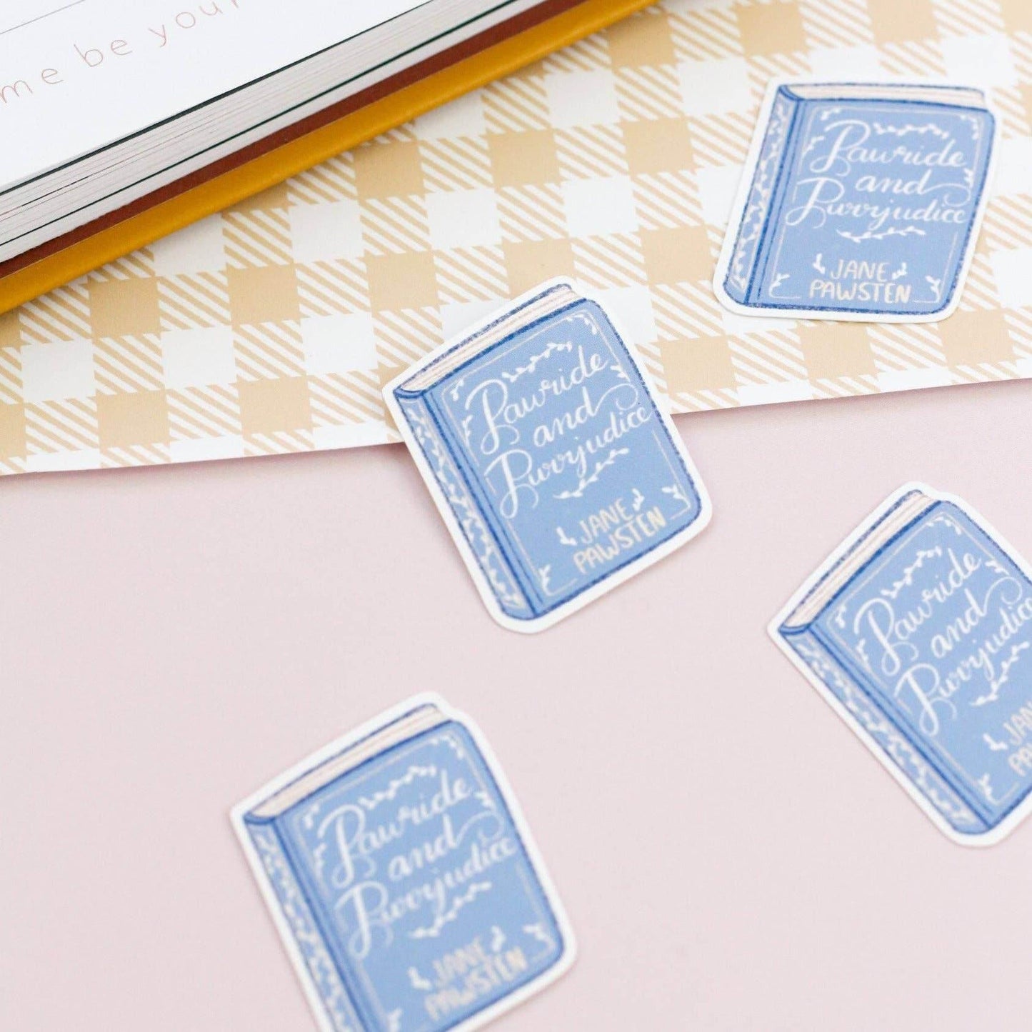 My Sweet Paper Card - Pawride and Purrjudice - Kattenboeksticker - The Dreamer's Bookshop.