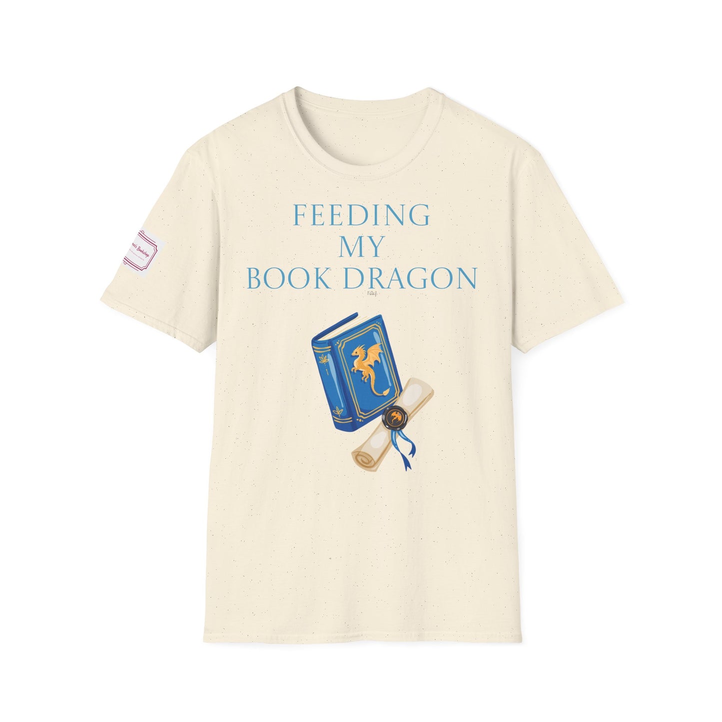 Inspirational Unisex Softstyle T-Shirt - 'Book Dragon' Motivational Design
