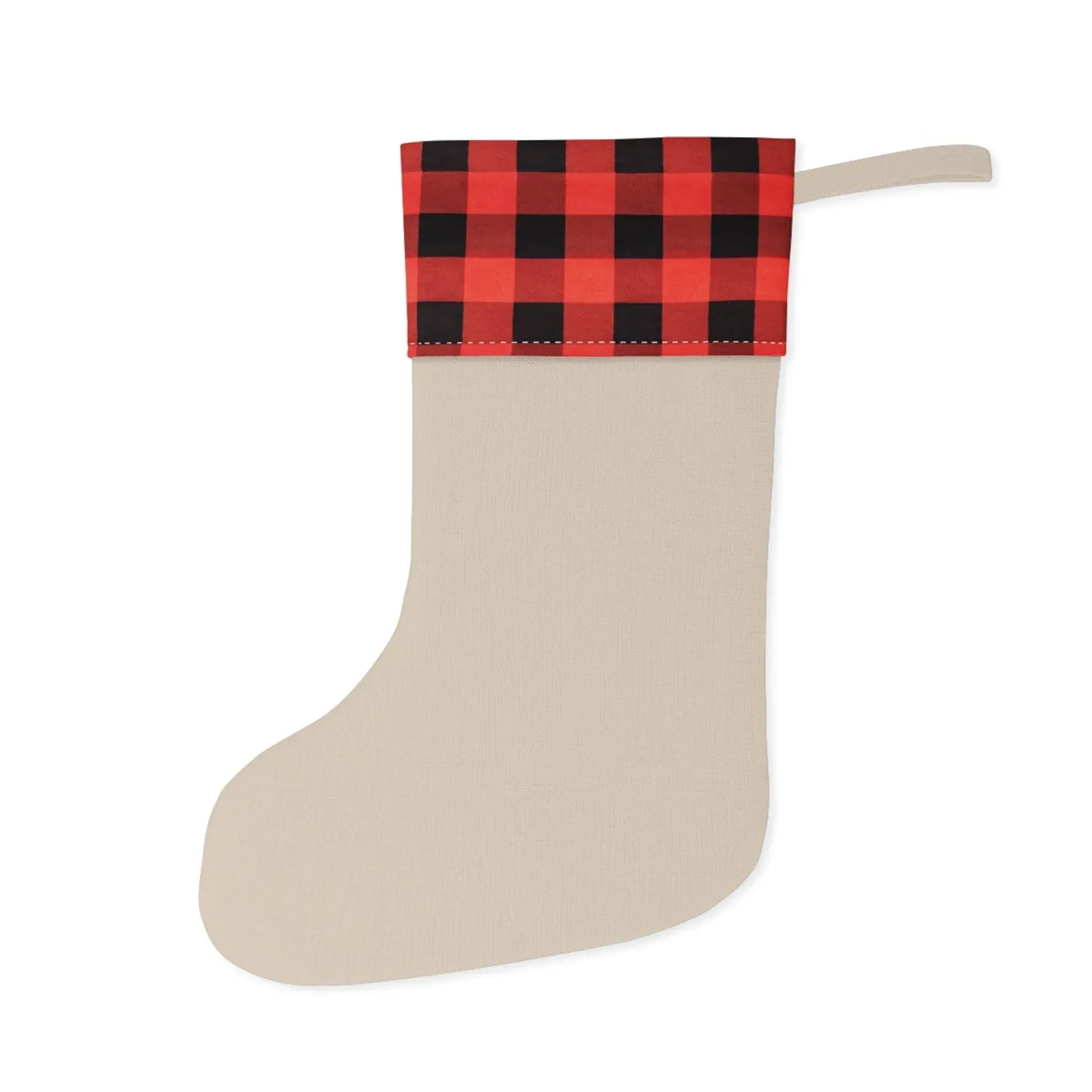 Christmas Stocking - "Have Yourself a Merry Little" Plaid Cuff Holiday Stocking - The Dreamer's Bookshop.