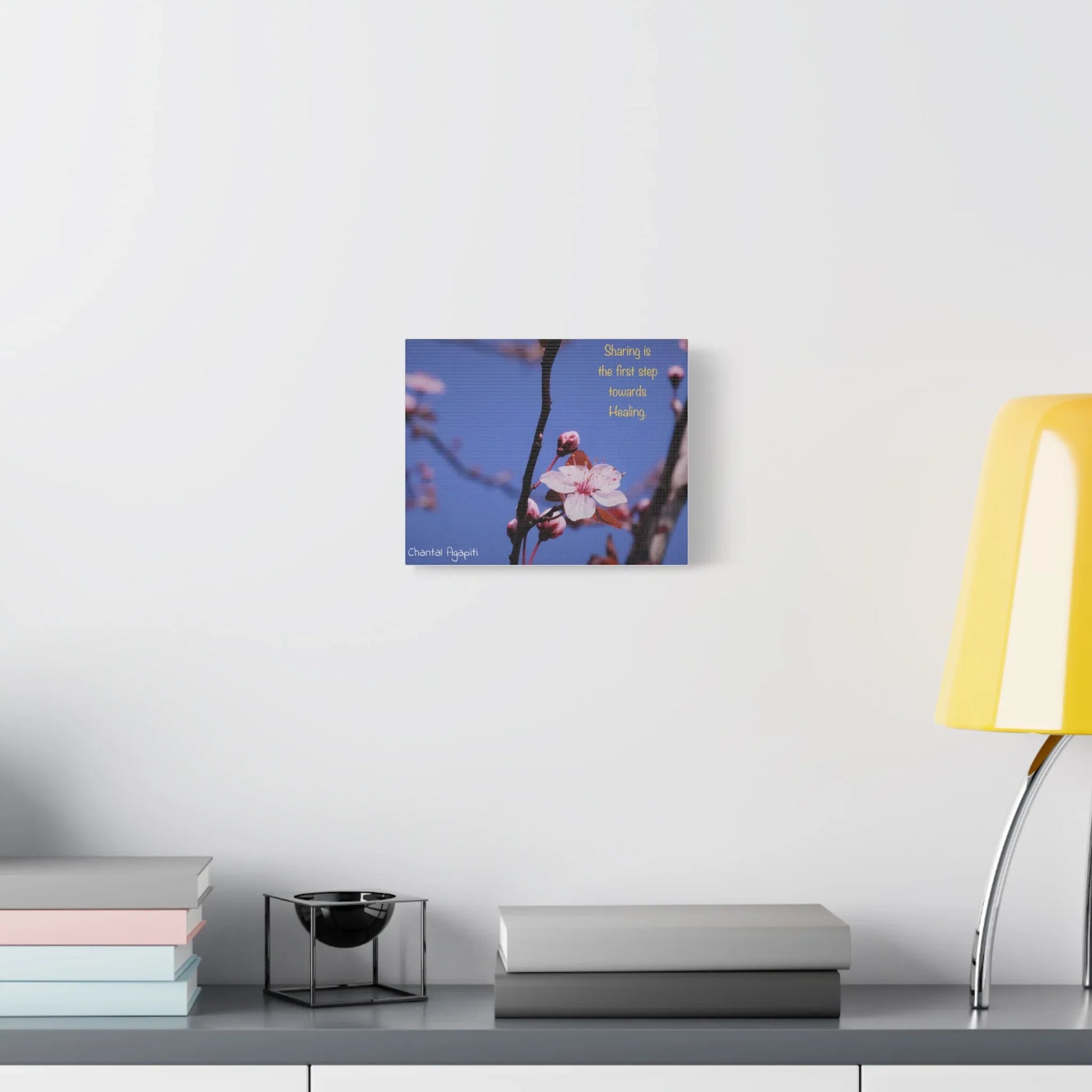 Inspirational Flower Canvas Print - "Sharing is the First Step Towards Healing" - The Dreamer's Bookshop.