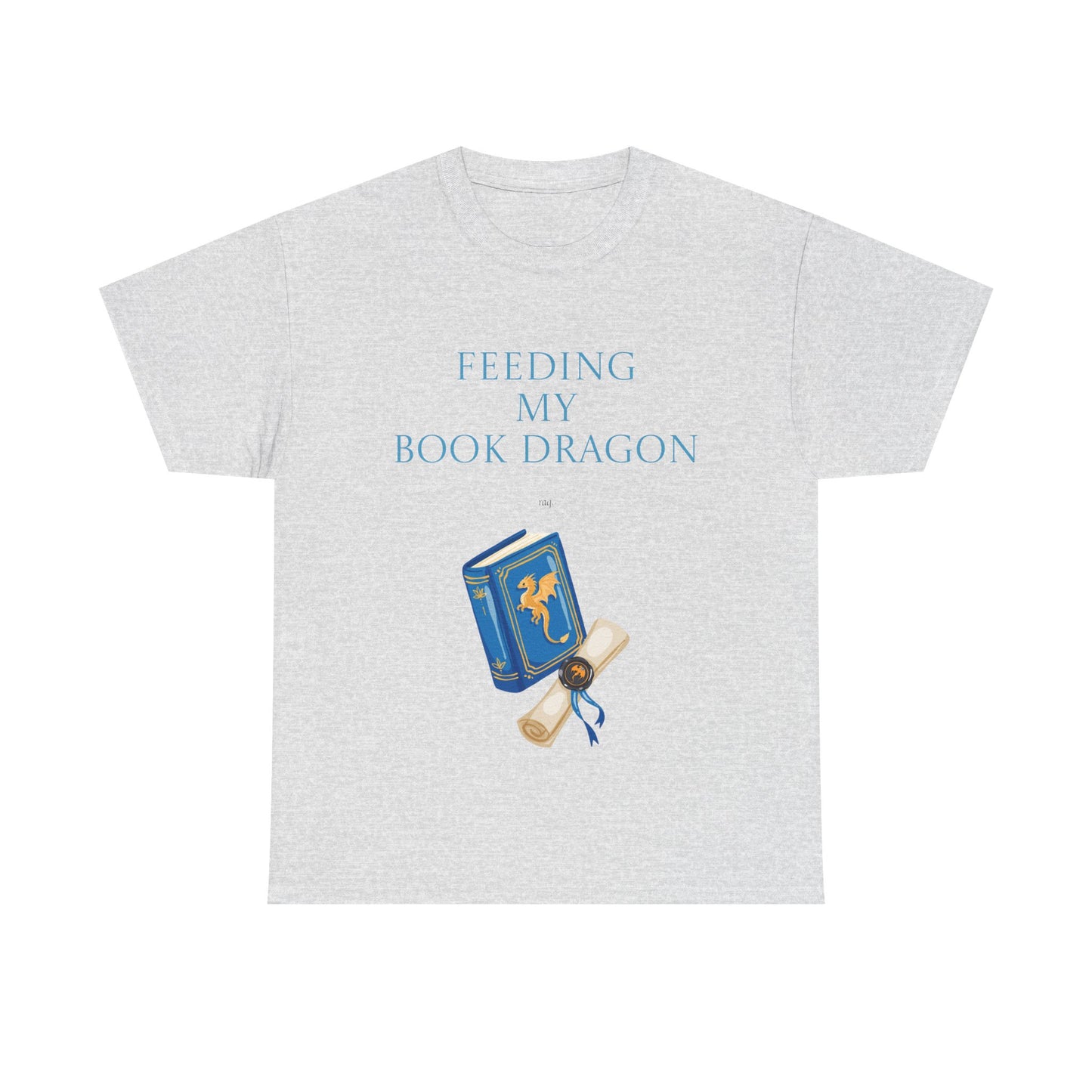 Book Dragon Unisex Heavy Cotton Tee - Creative Writer's Apparel