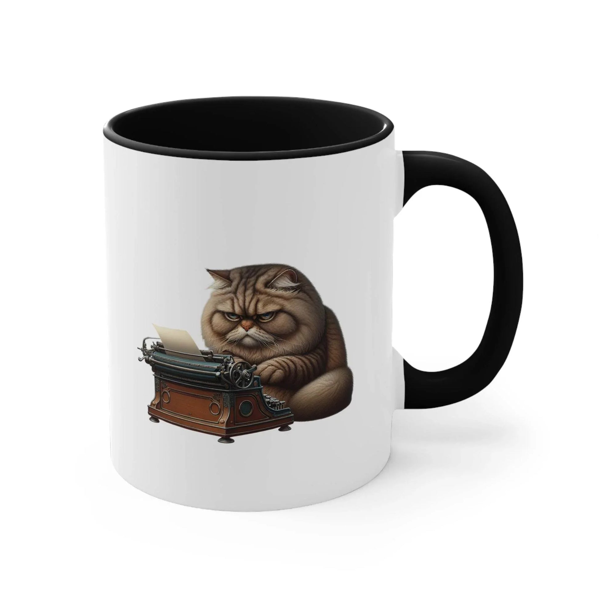 Funny Accent Mug - 11oz Grumpy Writer Cat - The Dreamer's Bookshop.