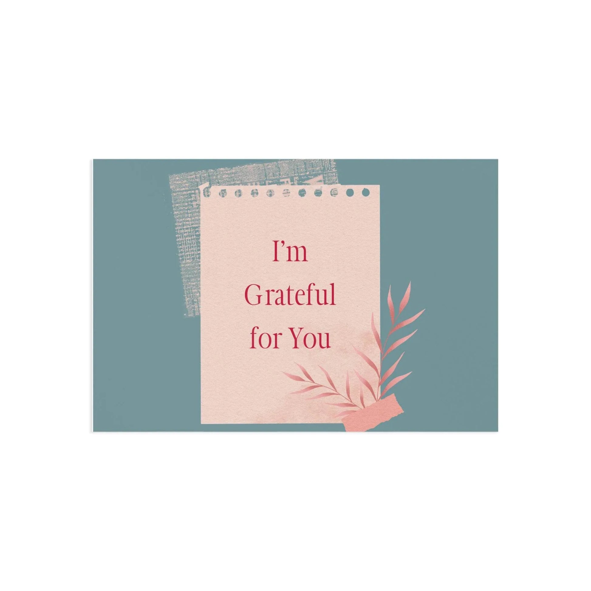 The Dreamer's Bookshop Appreciation "I'm Grateful for You" Print Card - The Dreamer's Bookshop.