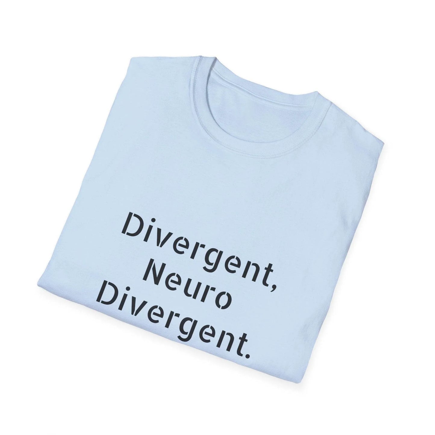Divergent Neuro Divergent T-Shirt - Unisex Softstyle Tee for Neurodiversity Awareness - The Dreamer's Bookshop.