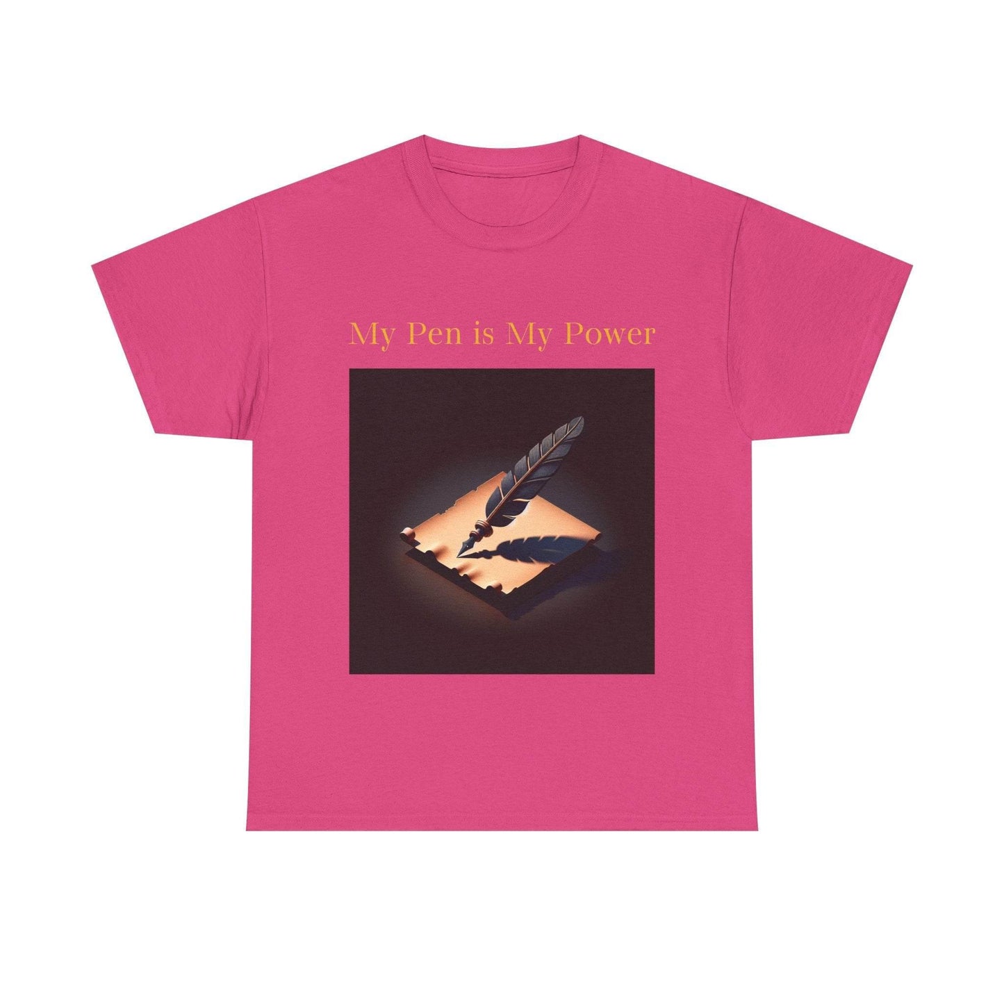 My Pen is My Power Unisex Heavy Cotton Tee - Creative Writer's Apparel - The Dreamer's Bookshop.