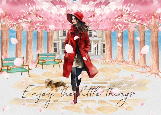 The Dreamer's Bookshop "Sakura Walk" Enjoy Little Things Card - The Dreamer's Bookshop.