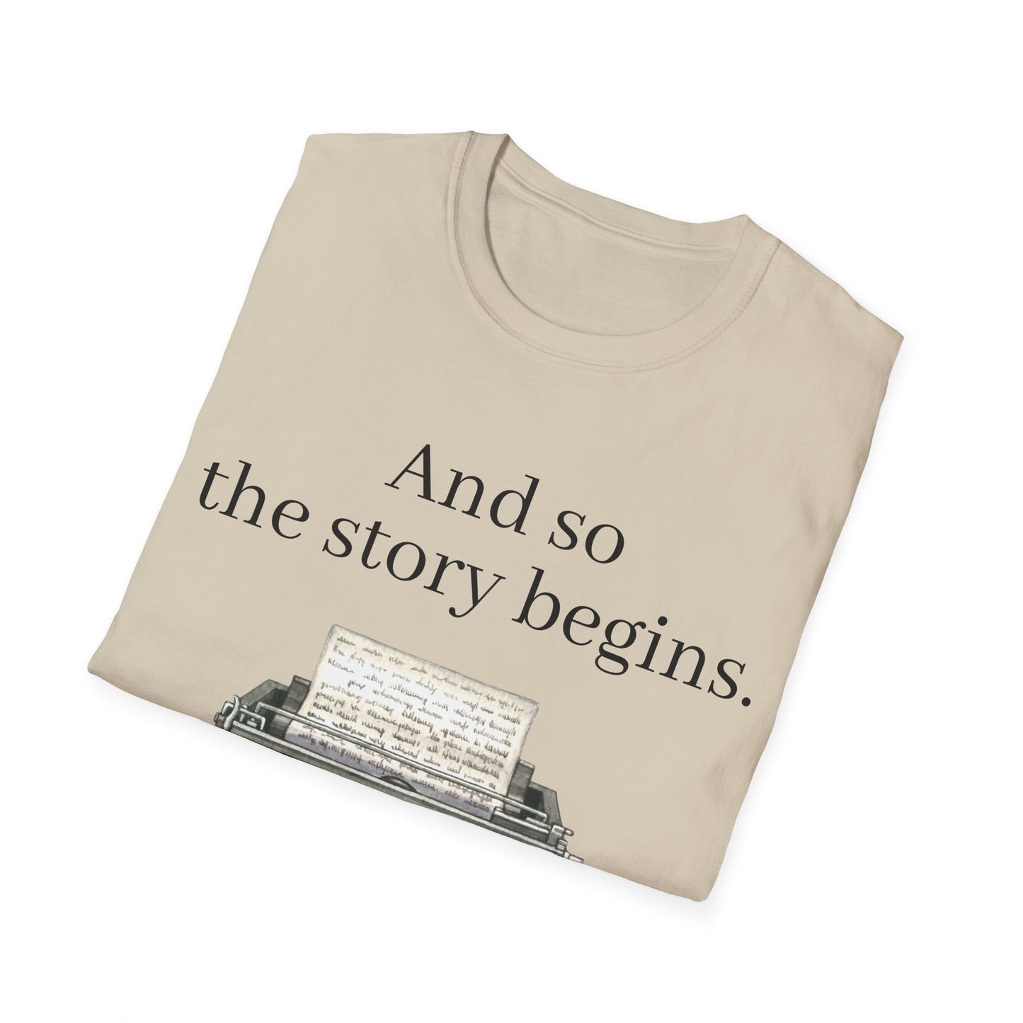 Unisex T-Shirt - Vintage Writing "Story Begins" for Book Lovers