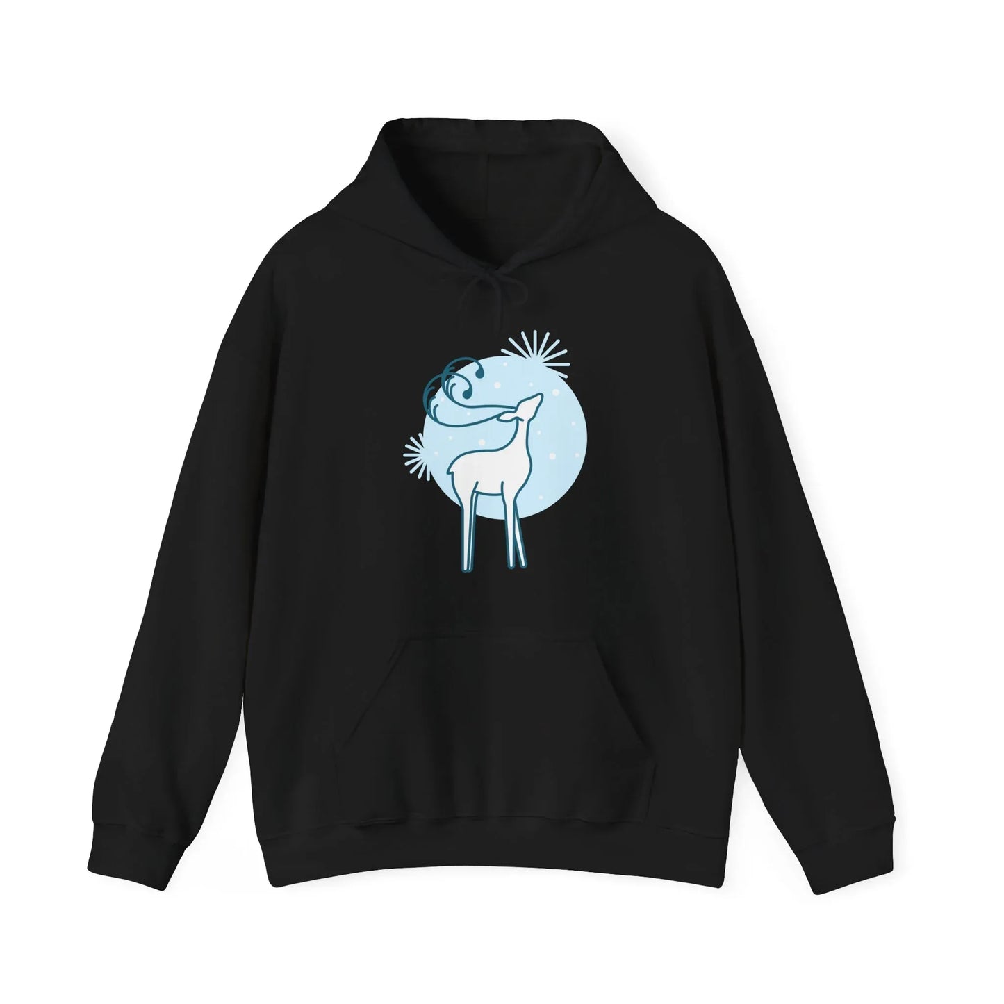 Christmas Deer Hoodie - Cozy Unisex Sweatshirt for Book Lovers - The Dreamer's Bookshop.