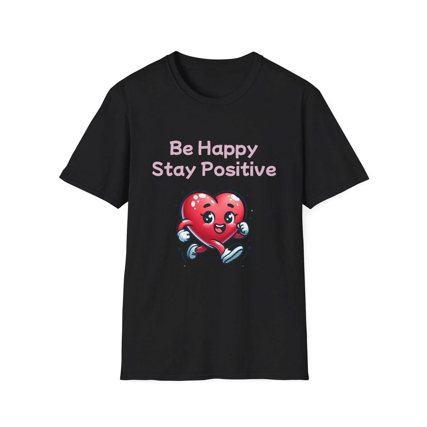 Be Happy Stay Positive Graphic T-Shirt for Optimism Lovers - The Dreamer's Bookshop.