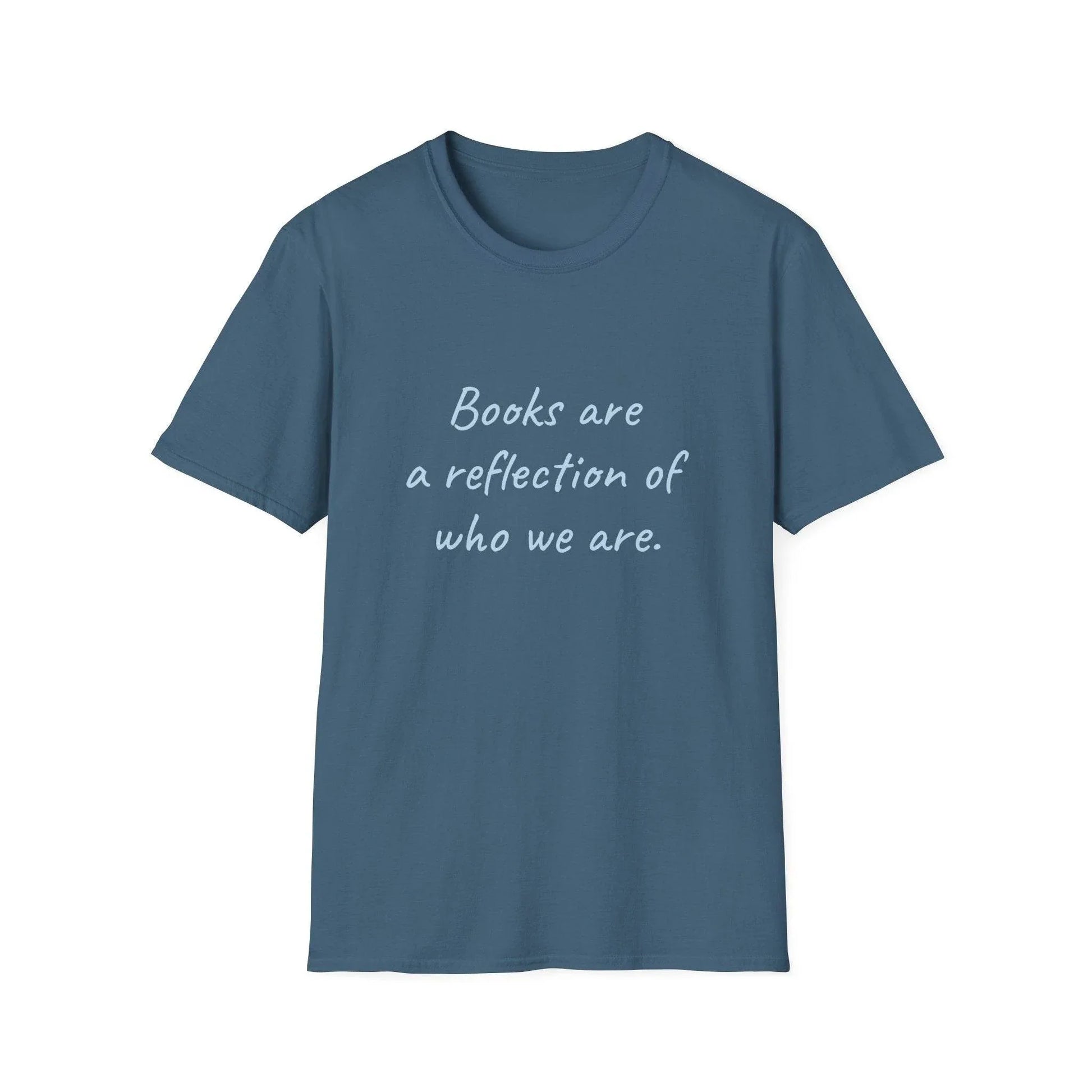 Books Are A Reflection T-Shirt – Unisex Softstyle Tee for Book Lovers - The Dreamer's Bookshop.