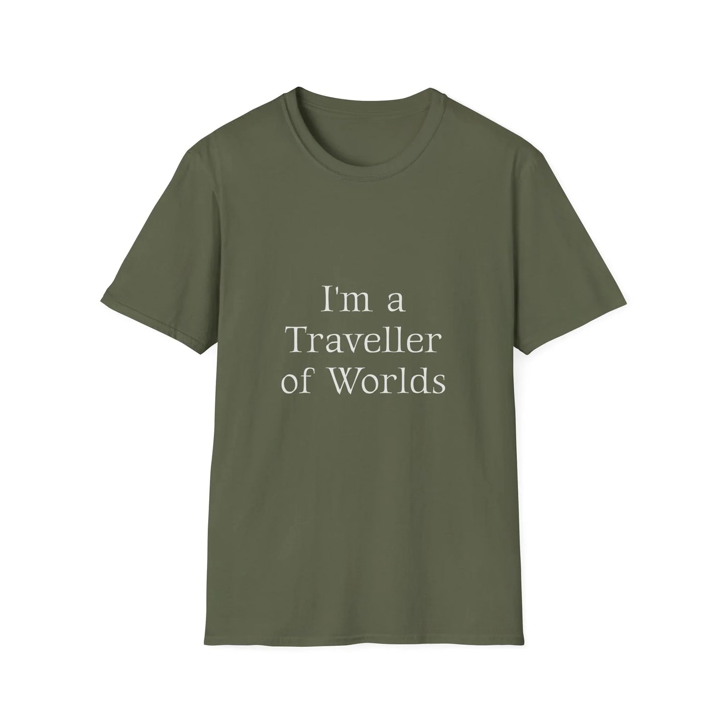 Unisex Travel-Inspired T-Shirt - "I'm a Traveller of Worlds" - Perfect for Book Lovers - The Dreamer's Bookshop.