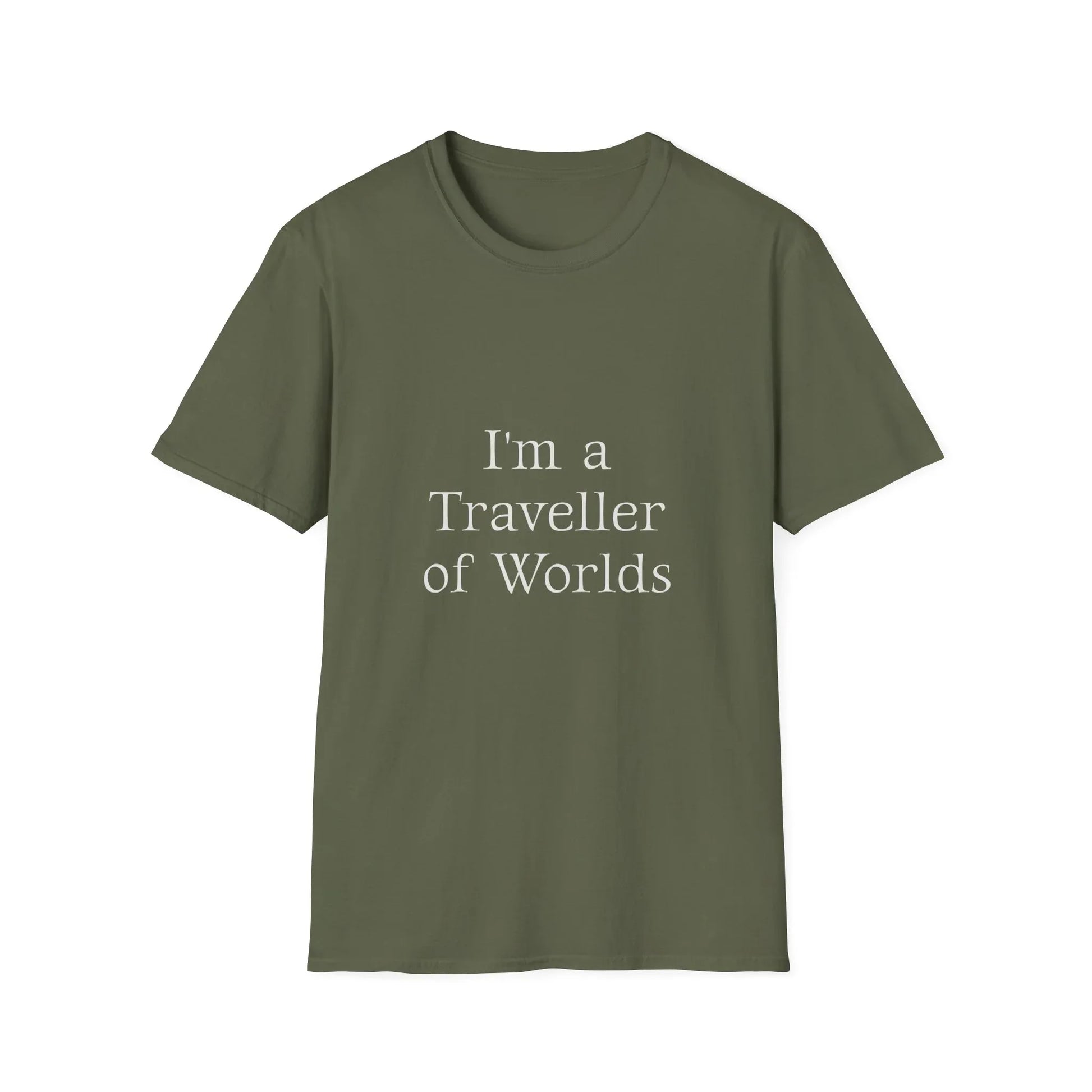 Unisex Travel-Inspired T-Shirt - "I'm a Traveller of Worlds" - Perfect for Book Lovers - The Dreamer's Bookshop.