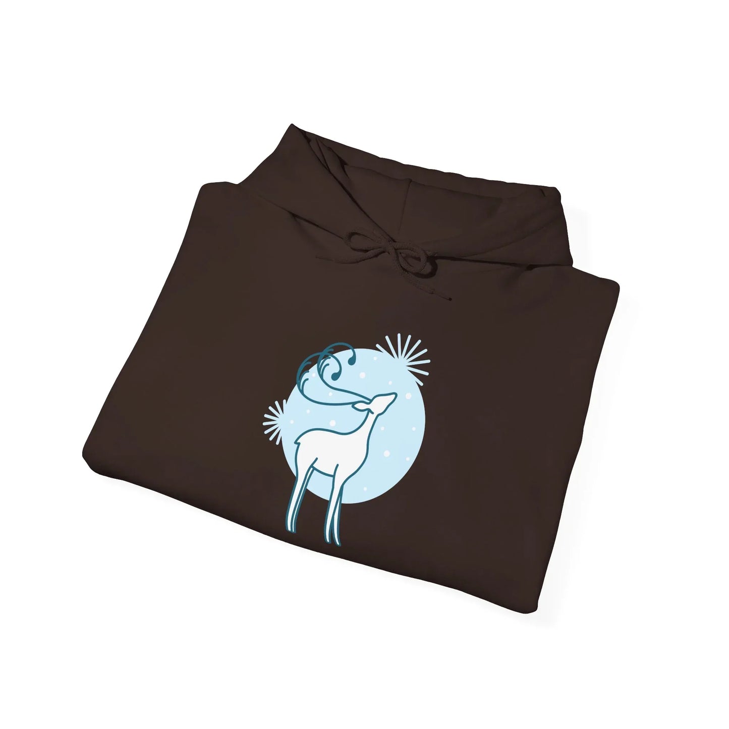 Christmas Deer Unisex Hooded Sweatshirt - Cozy Literary Apparel - The Dreamer's Bookshop.