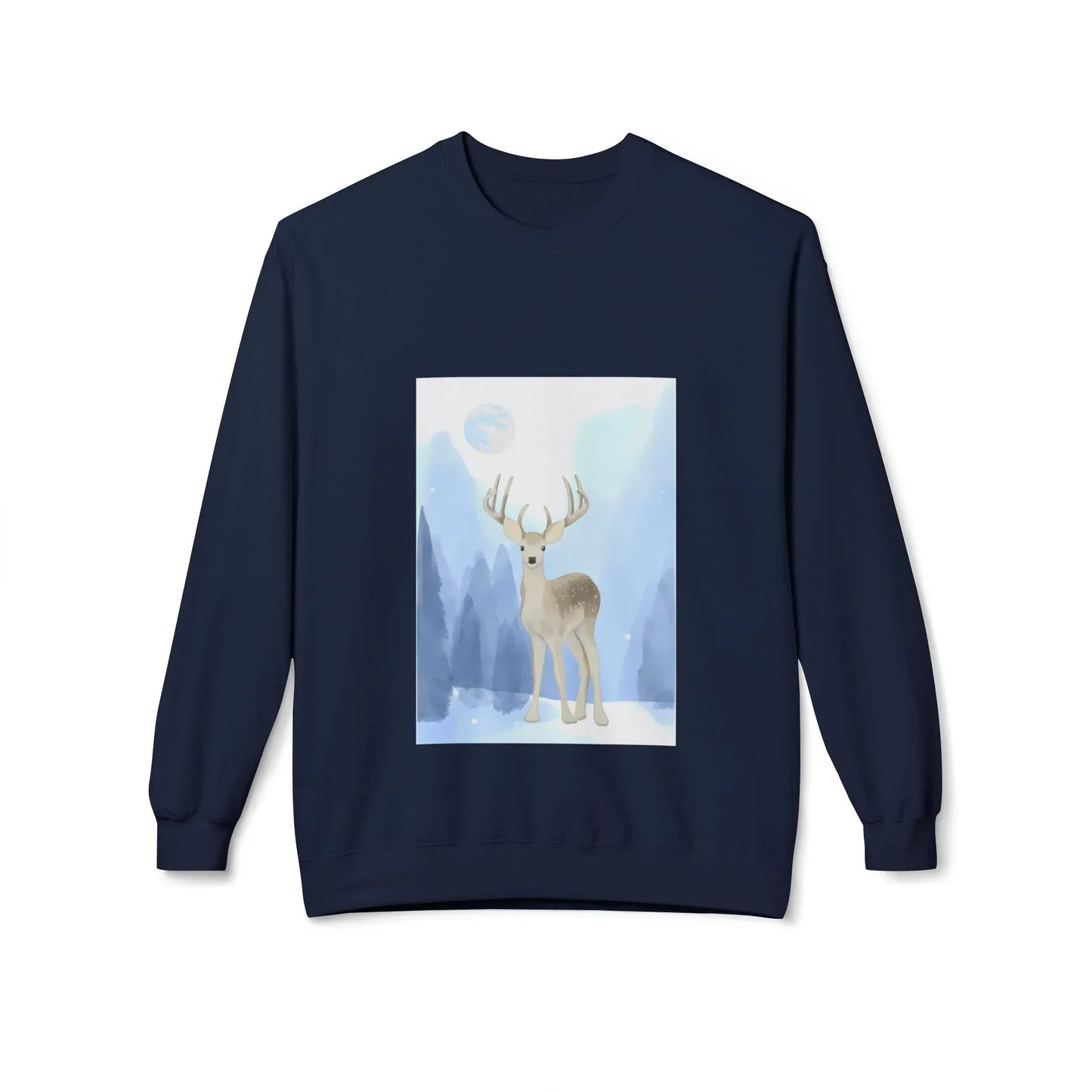 Winter Deer Unisex Fleece Crewneck Sweatshirt - Ideal Gift Cozy Days - The Dreamer's Bookshop.