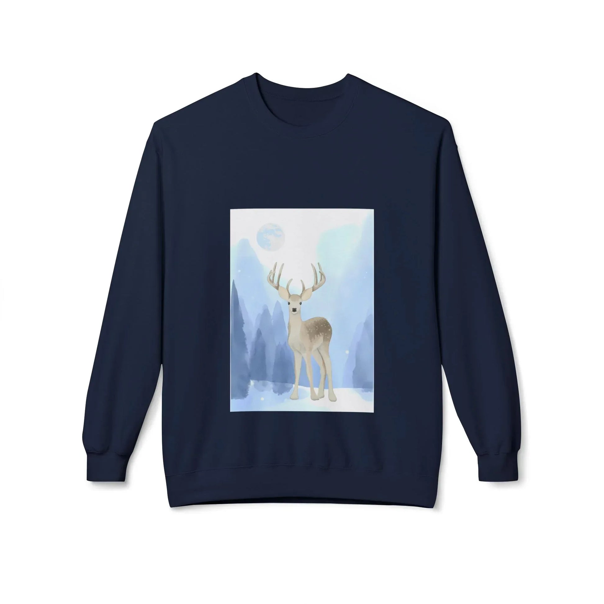 Winter Deer Unisex Fleece Crewneck Sweatshirt - Ideal Gift Cozy Days - The Dreamer's Bookshop.