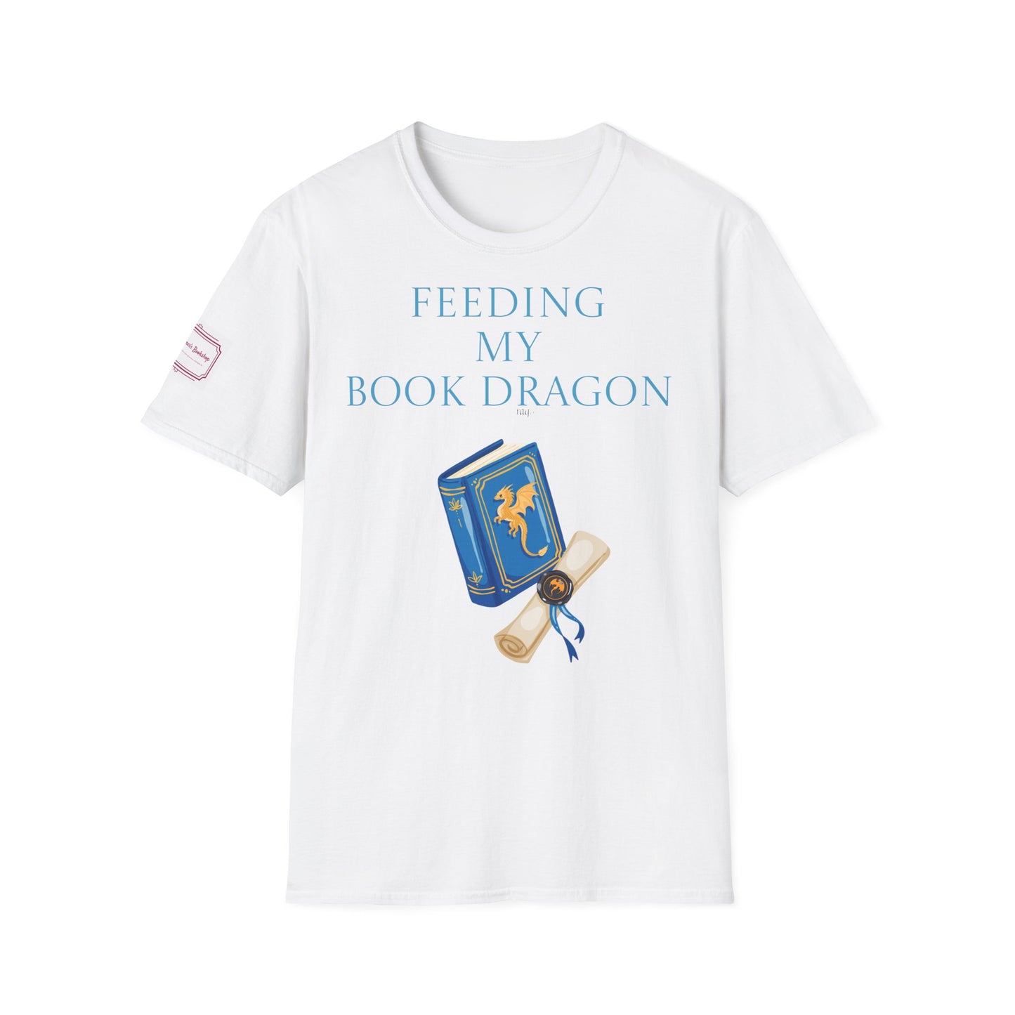 Inspirational Unisex Softstyle T-Shirt - 'Book Dragon' Motivational Design