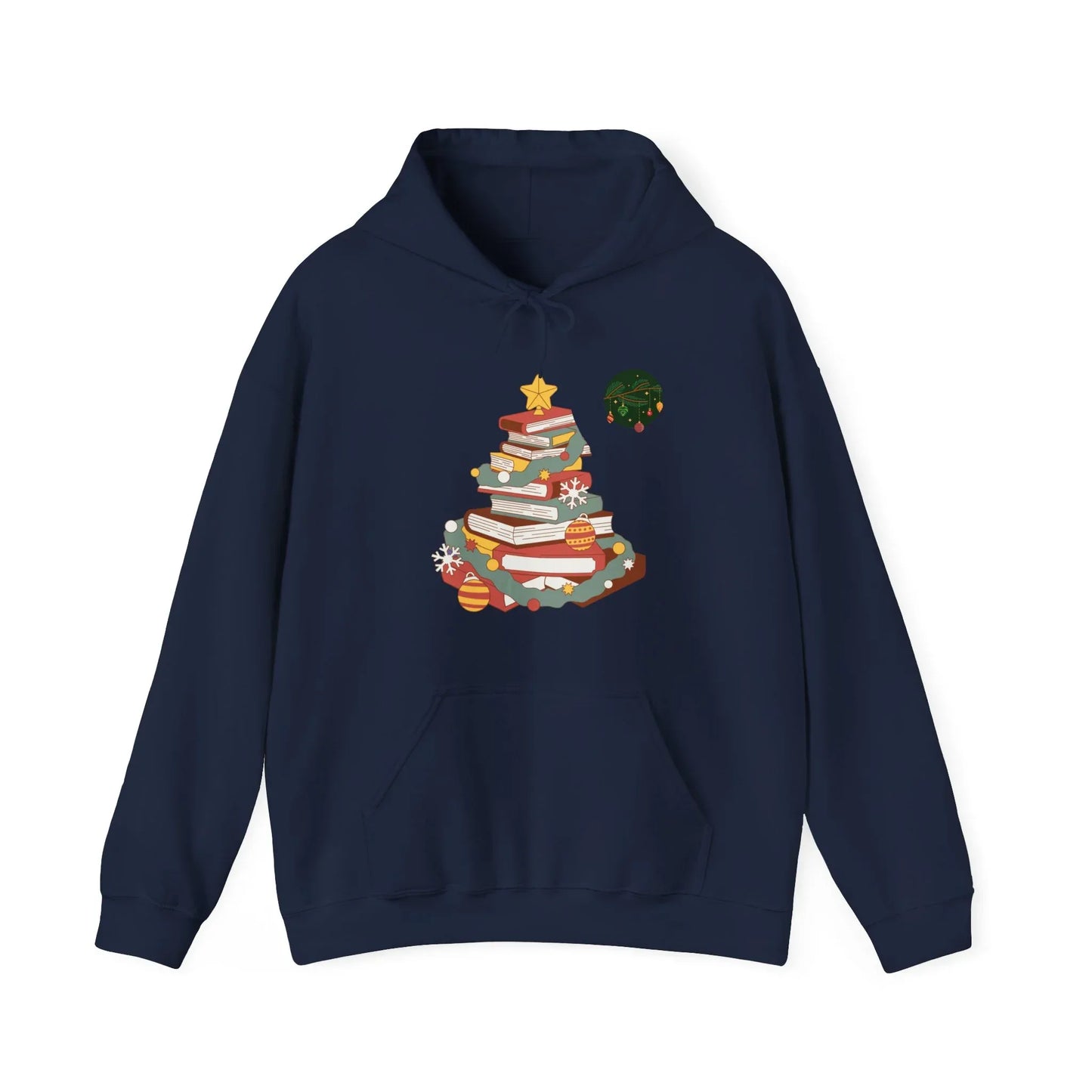 Christmas Book Tree Hoodie - Cozy Unisex Sweatshirt for Book Lovers - The Dreamer's Bookshop.