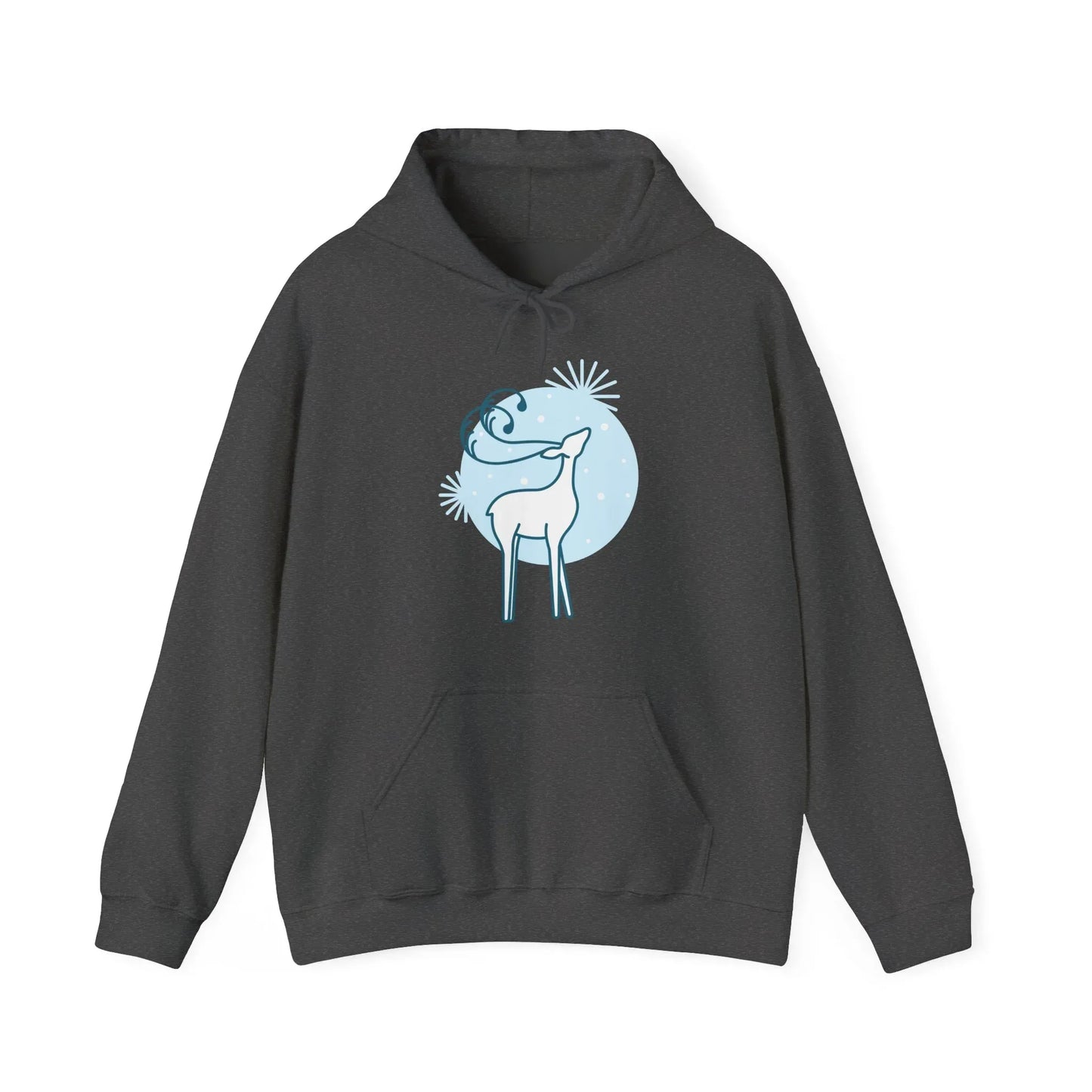 Christmas Deer Hoodie - Cozy Unisex Sweatshirt for Book Lovers - The Dreamer's Bookshop.