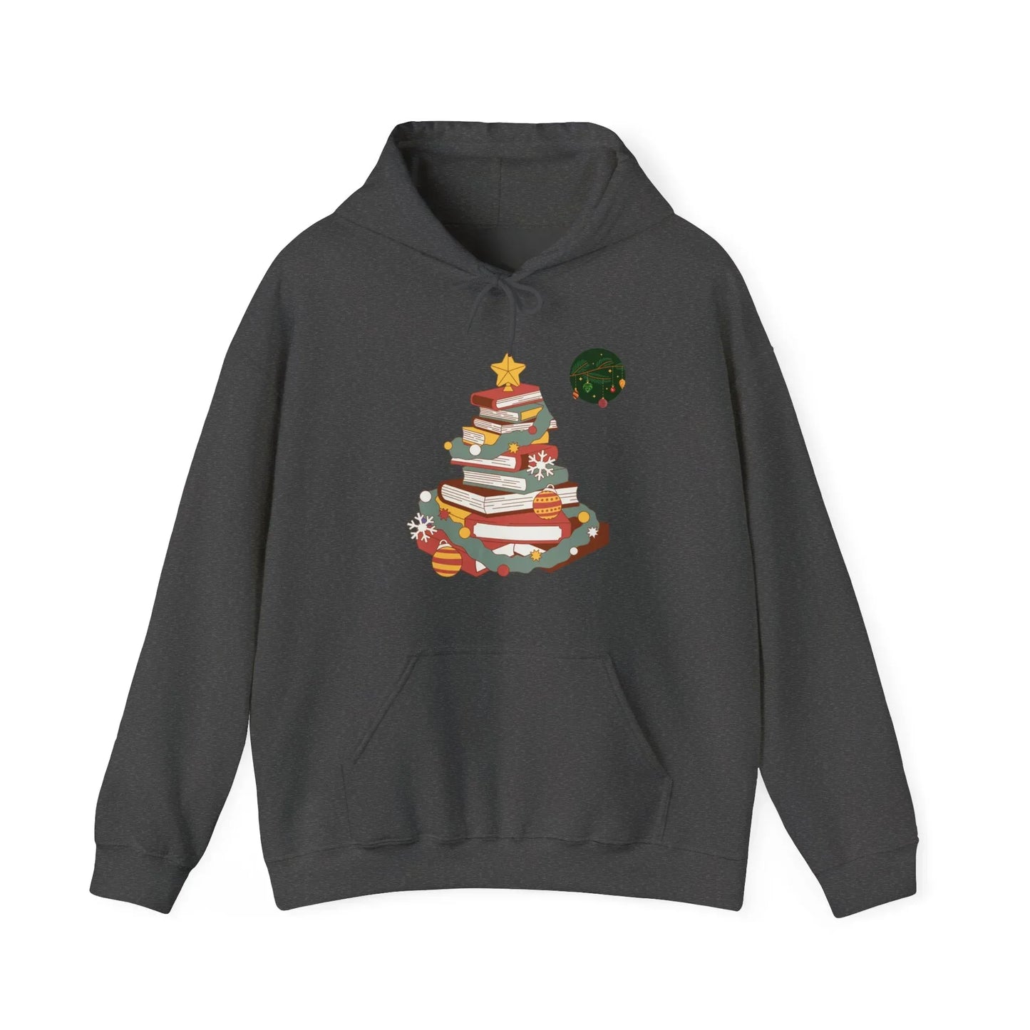 Christmas Book Tree Hoodie - Cozy Unisex Sweatshirt for Book Lovers - The Dreamer's Bookshop.